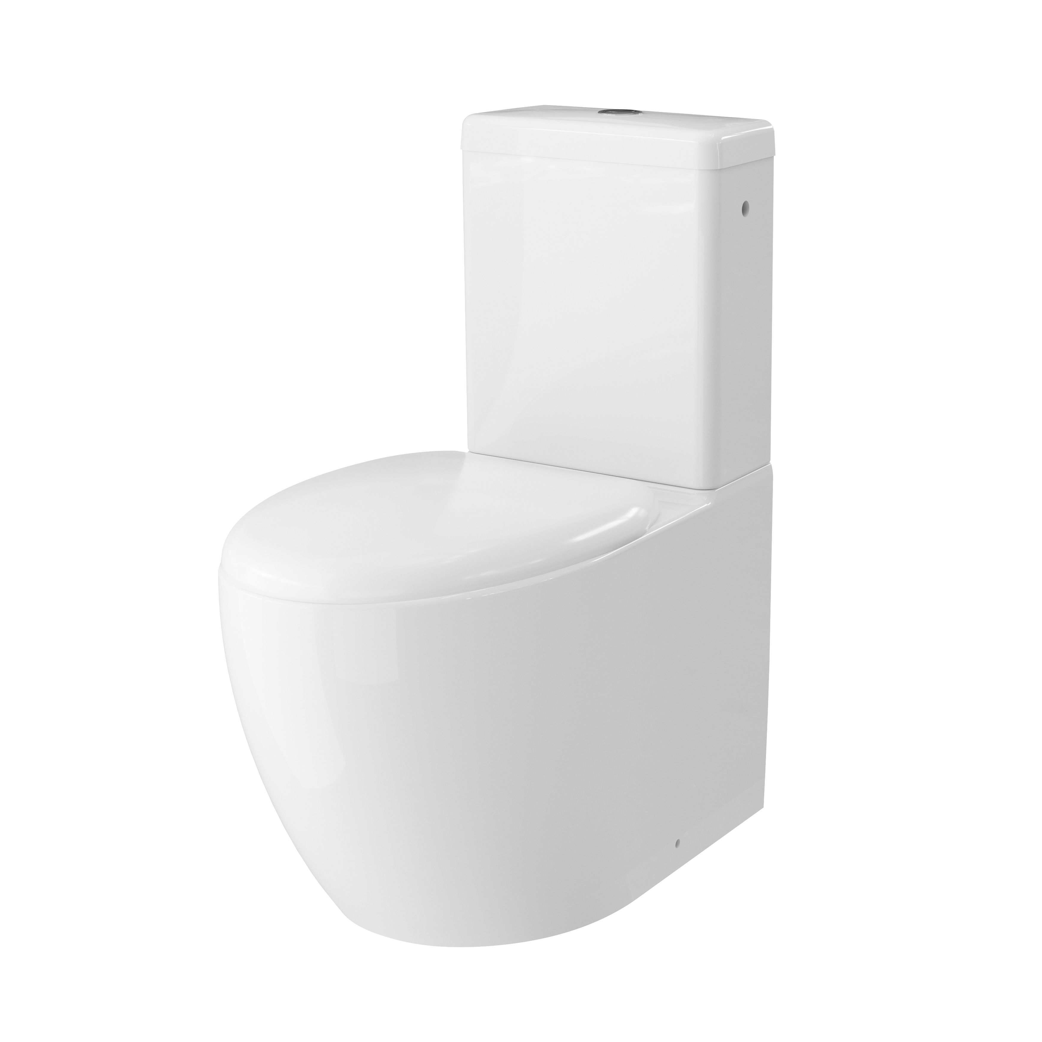 GoodHome Kentia White Closecoupled Round Toilet & cistern with Soft
