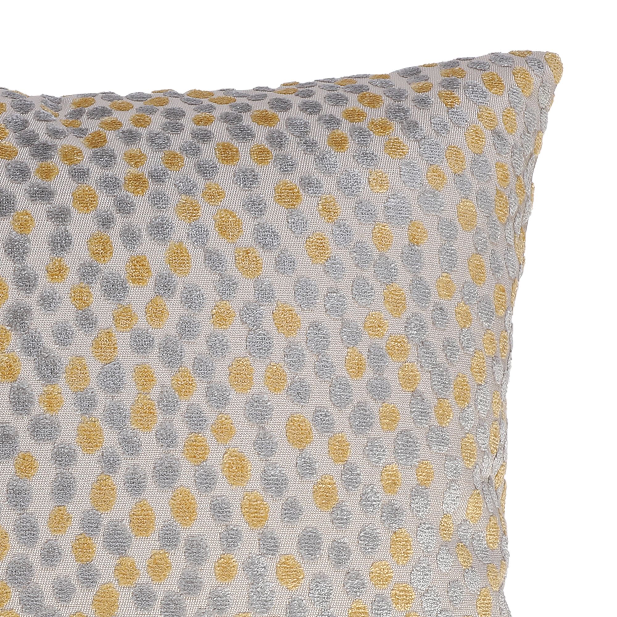 GoodHome Kenton Yellow Spotty Indoor Cushion (L)45cm x (W)45cm