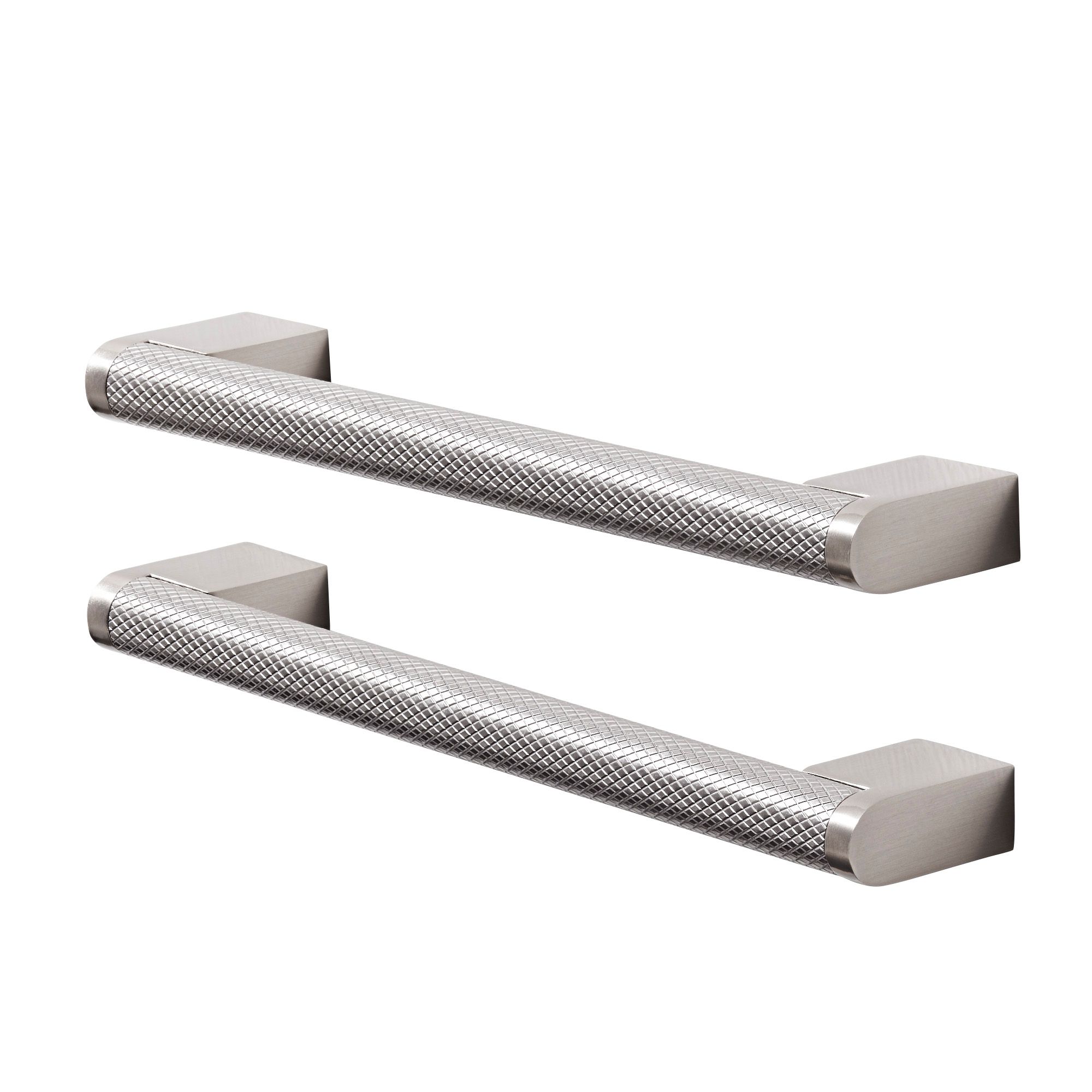 GoodHome Khara Nickel effect Kitchen Cabinet Handle (L)188mm