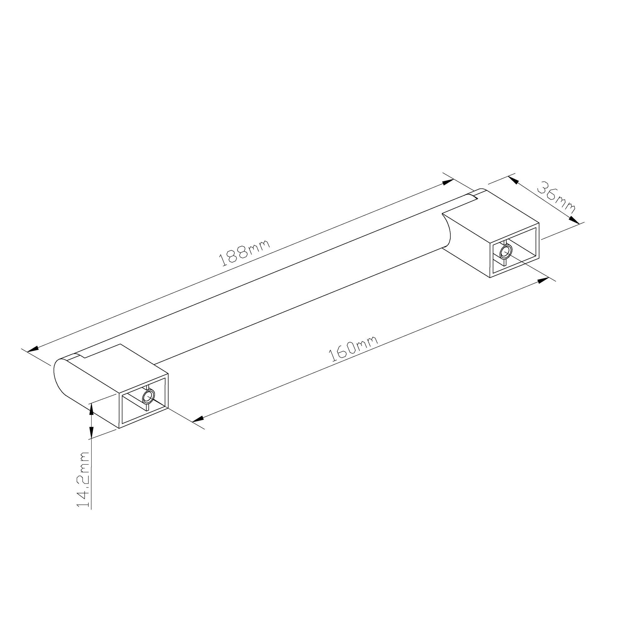 GoodHome Khara Nickel effect Kitchen Cabinet Handle (L)188mm