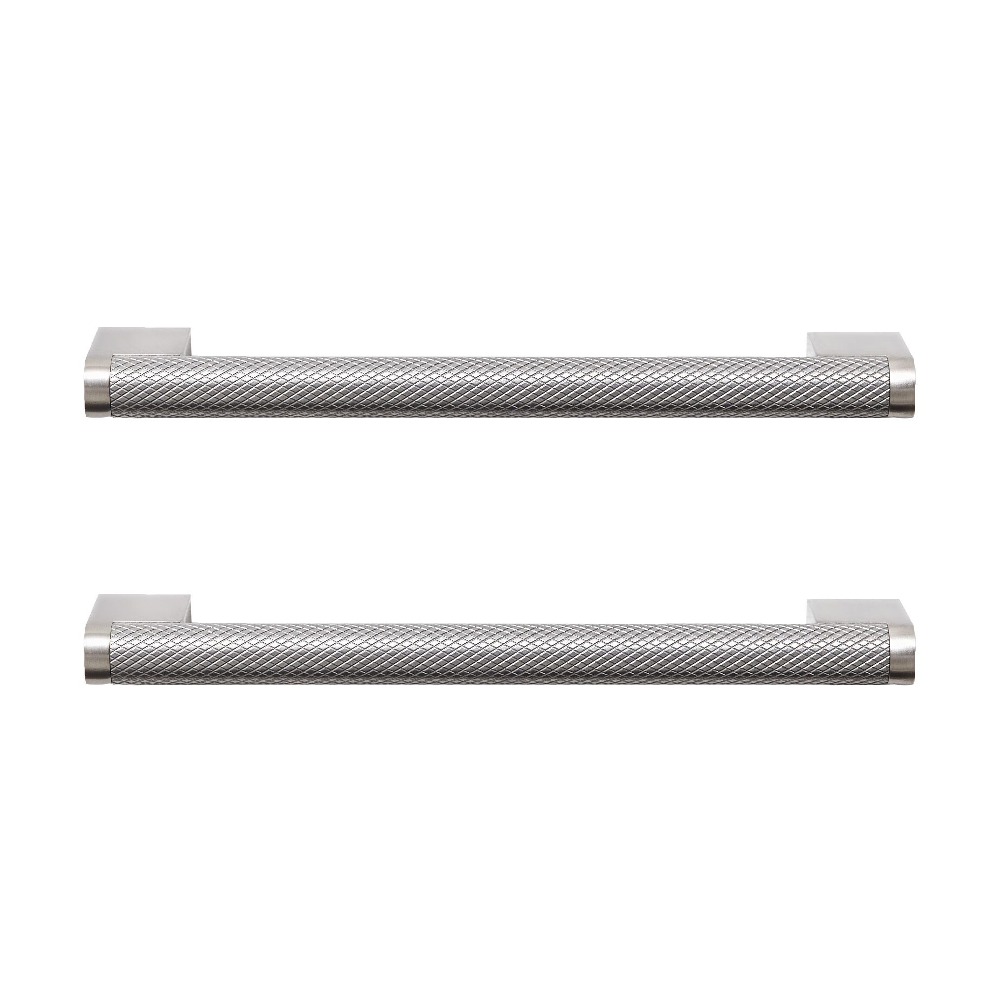 GoodHome Khara Nickel effect Kitchen Cabinet Handle (L)188mm