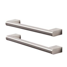 GoodHome Khara Nickel effect Kitchen cabinets Handle (L)18.8cm