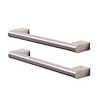 GoodHome Khara Nickel effect Kitchen cabinets Handle (L)188mm