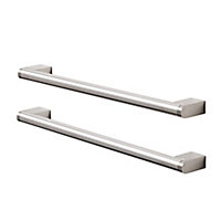 GoodHome Khara Nickel effect Kitchen cabinets Handle (L)284mm