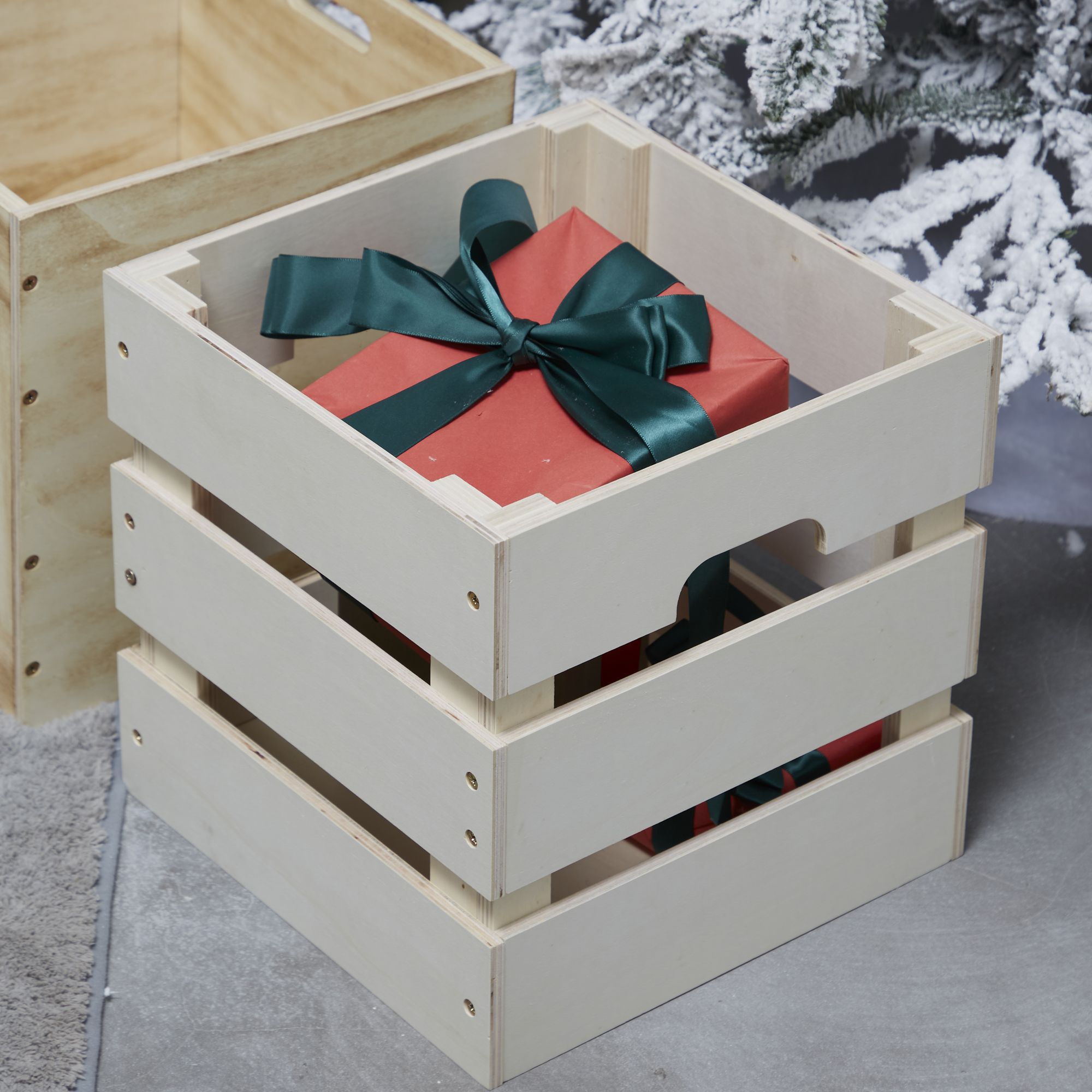 GoodHome Khaya Natural 27L Wooden Storage box