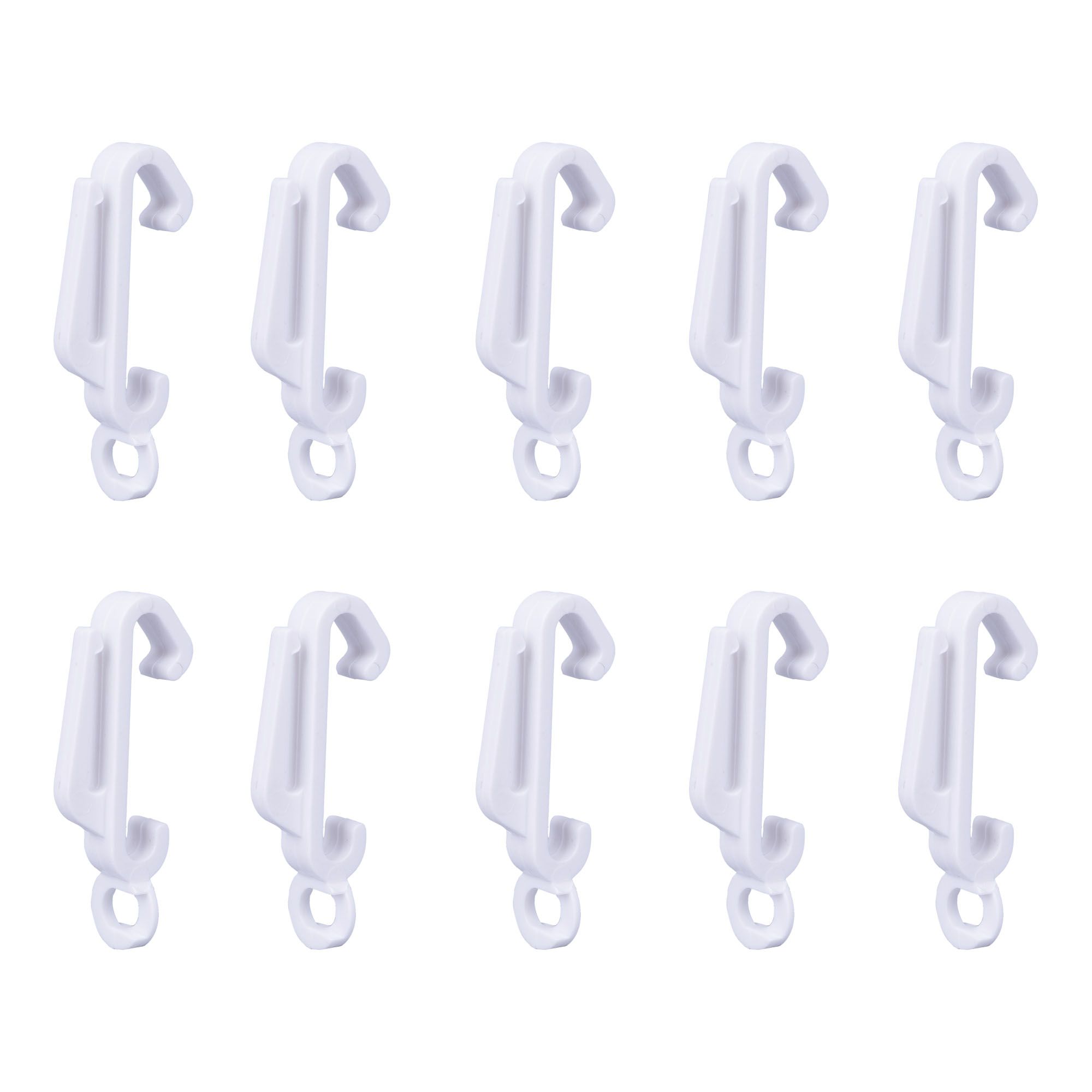 GoodHome Kias Plastic White Matt Curtain hook, (L)430mm, Pack of 10