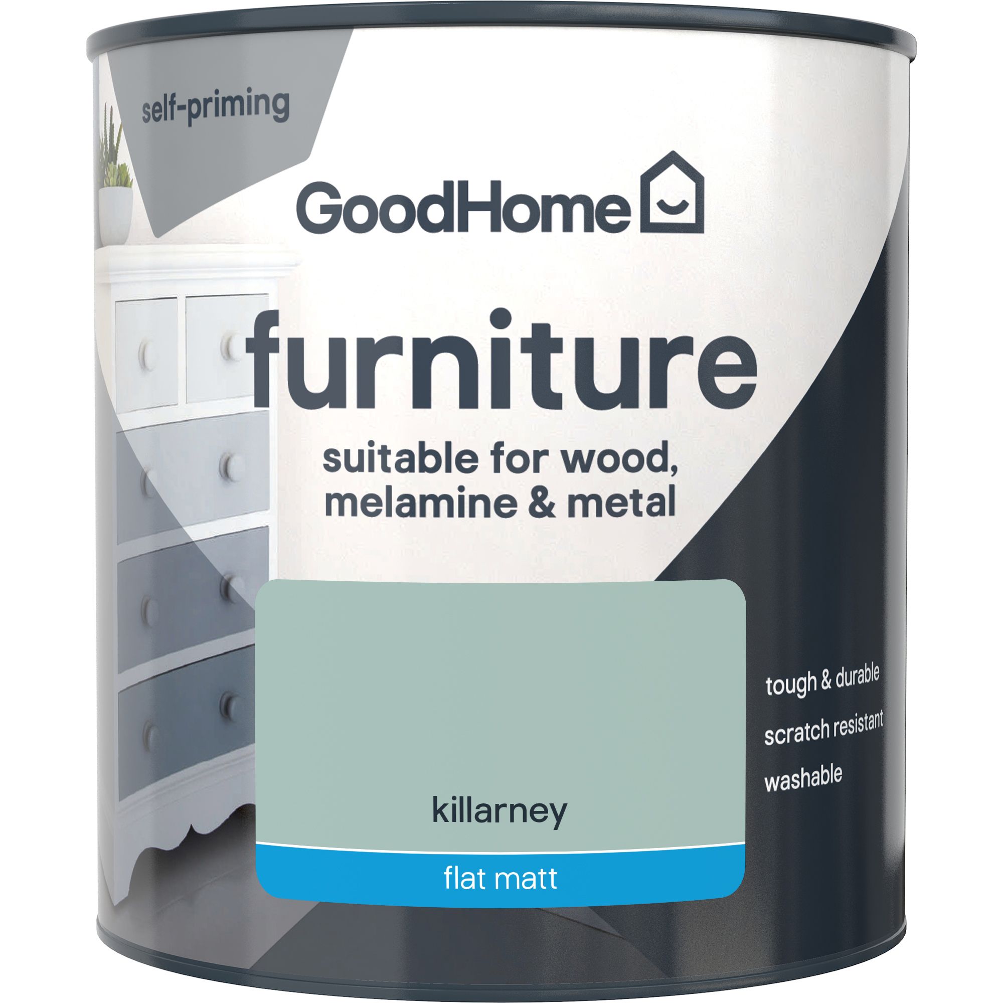 GoodHome Killarney Flat matt Furniture paint, 500ml