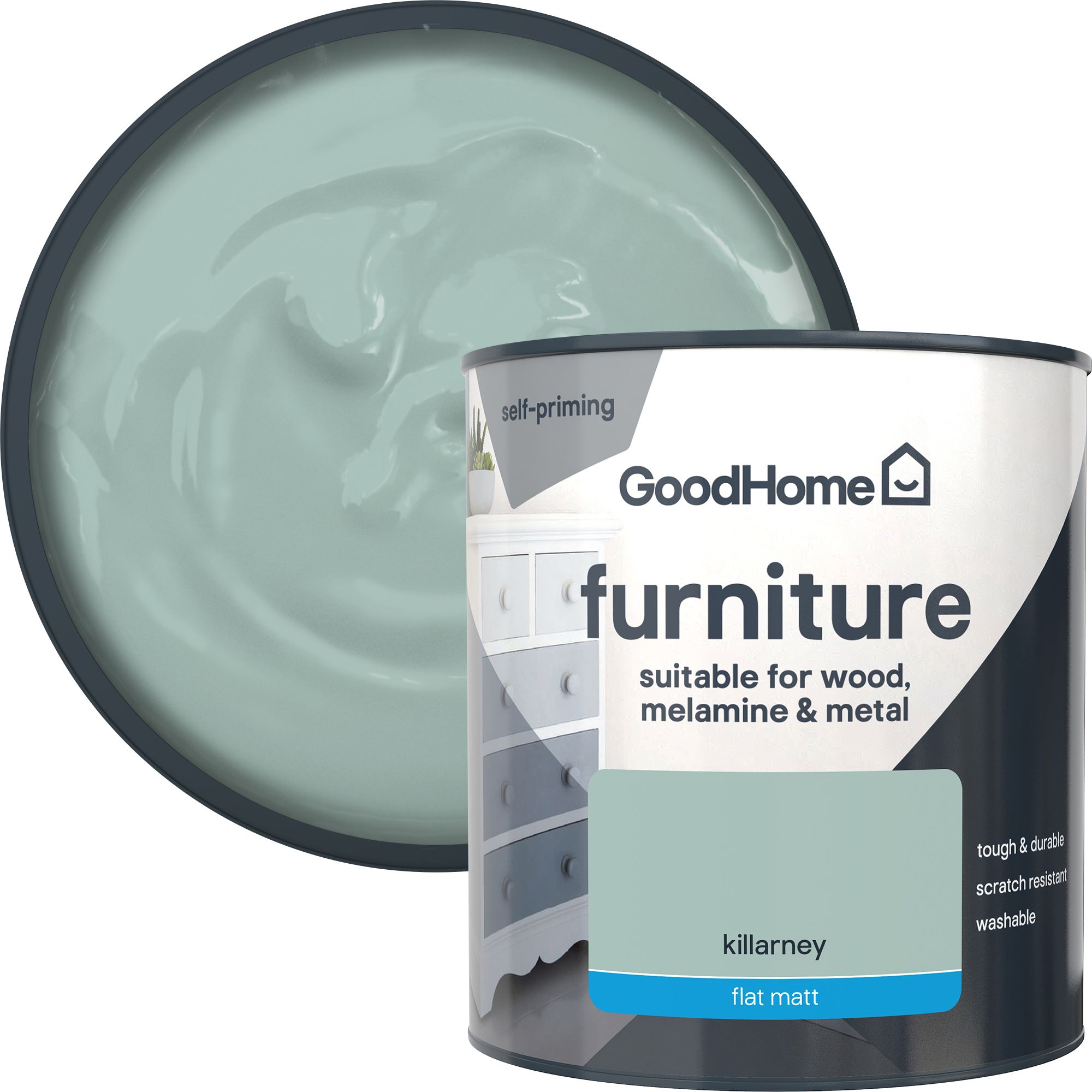 GoodHome Killarney Flat matt Furniture paint, 500ml