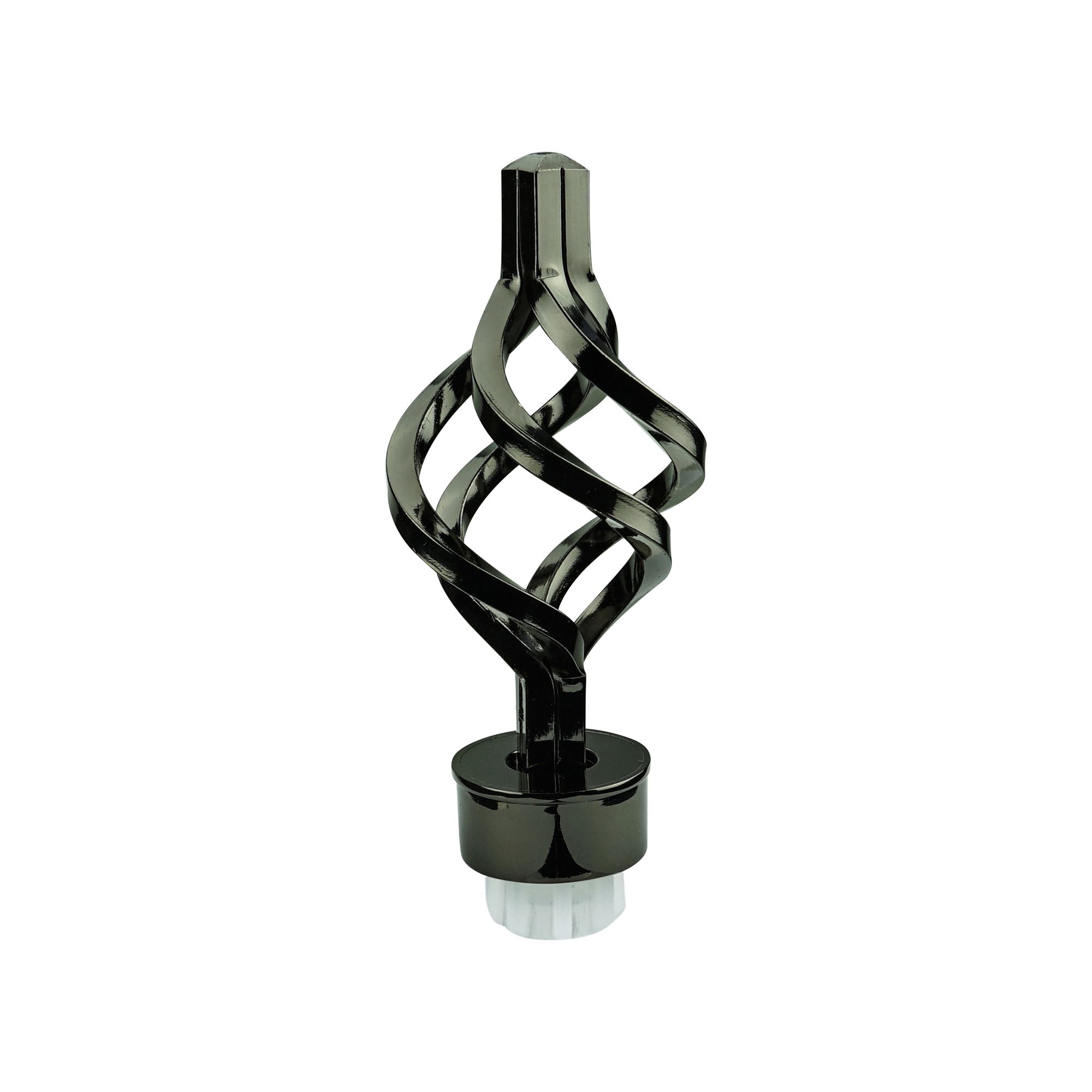 GoodHome Kimlos Black Nickel effect Metal Sage Curtain pole finial (Dia)28mm