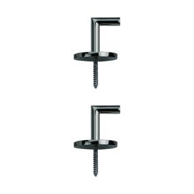 GoodHome Kimlos Black Nickel effect Small Curtain tie back, Pack of 2