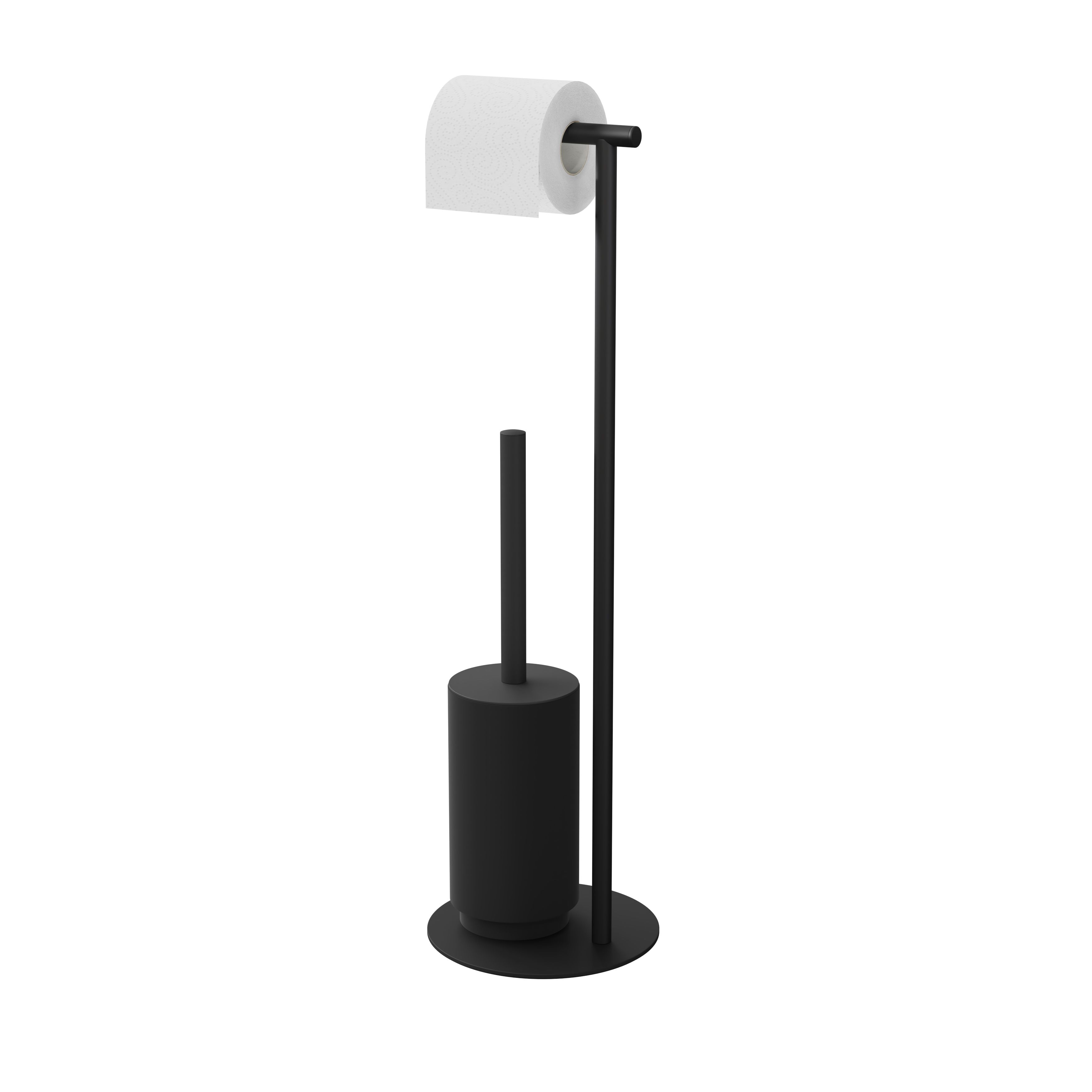 Black freestanding toilet clearance roll holder