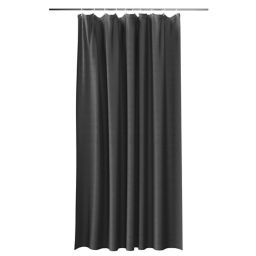 GoodHome Kina Black Plain Shower curtain (L)1800mm
