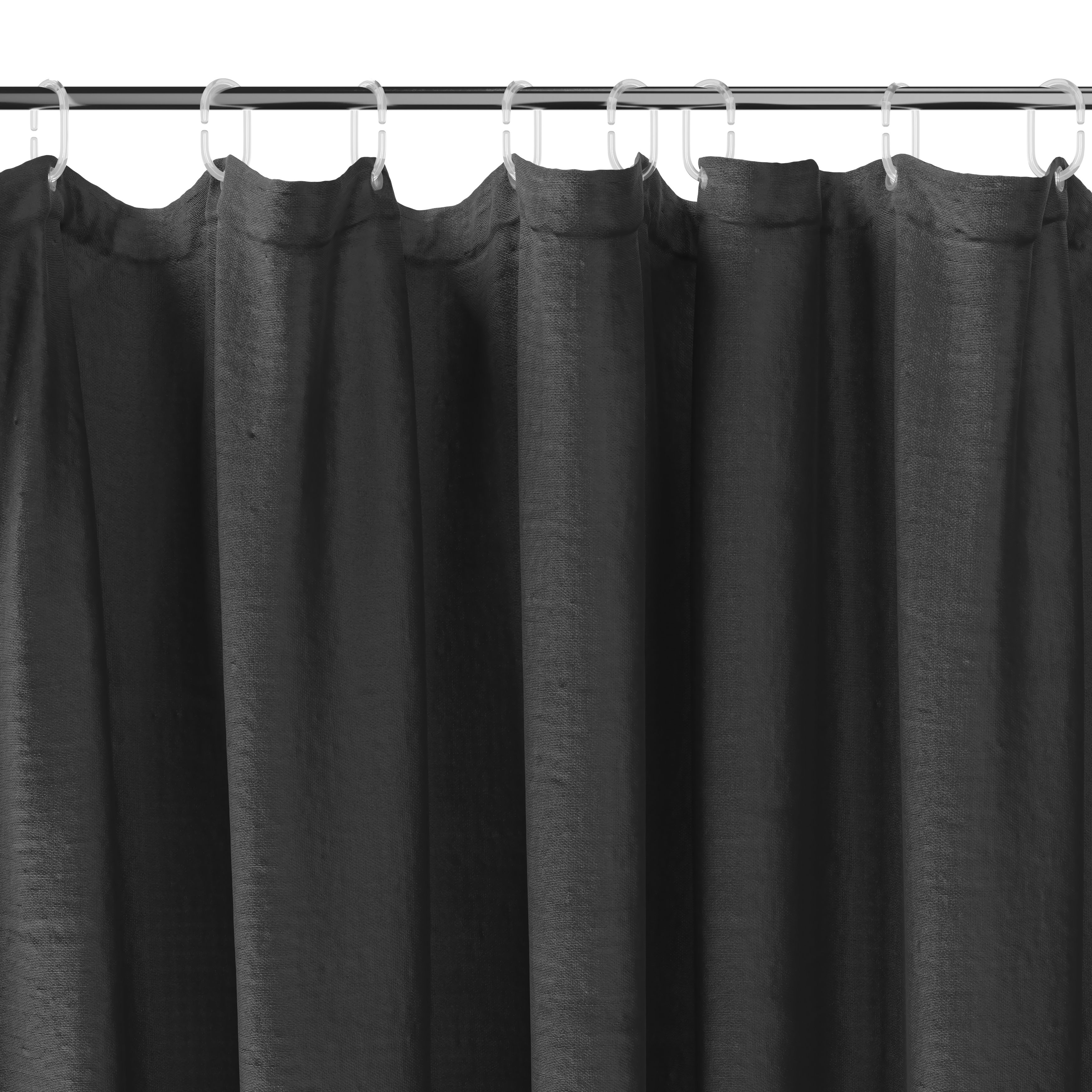 GoodHome Kina Black Plain Shower curtain (W)180cm
