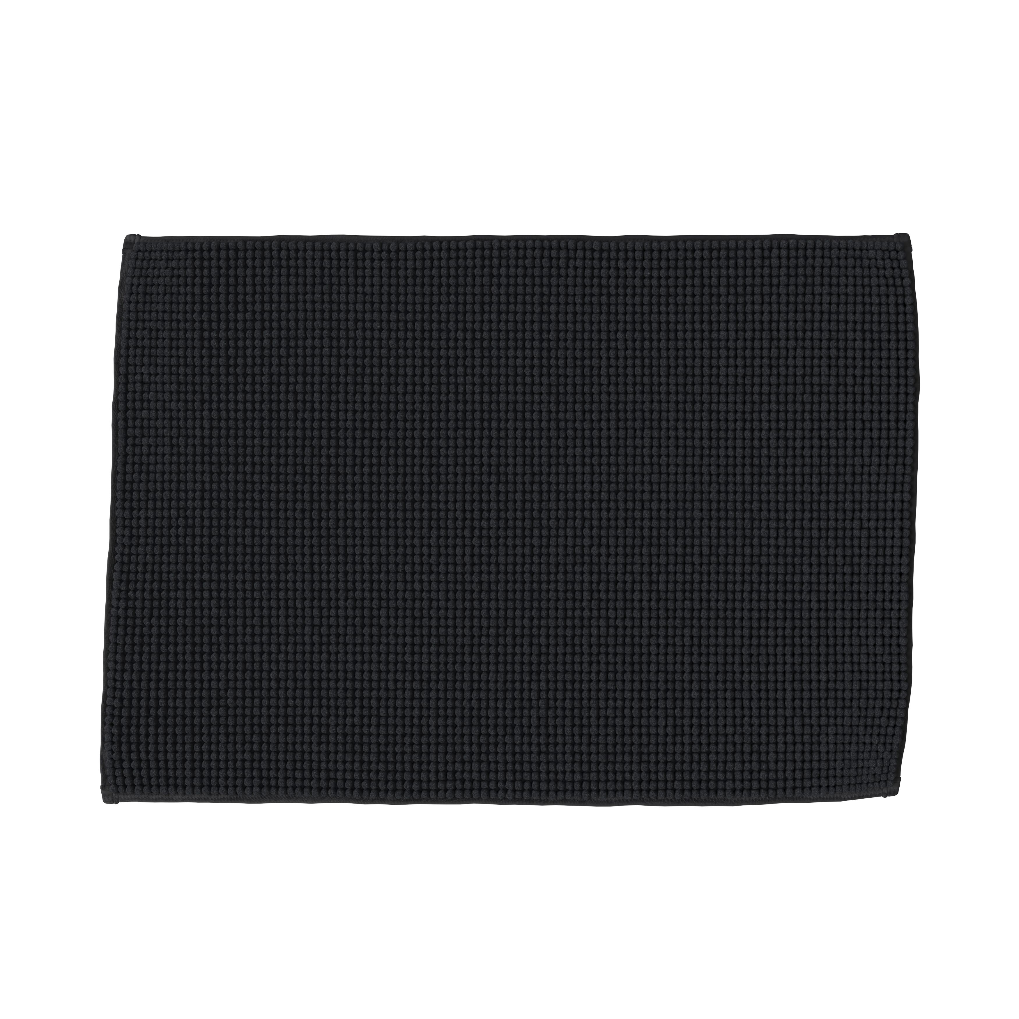 GoodHome Kina Black Rectangular Bath mat (L)70cm (W)50cm