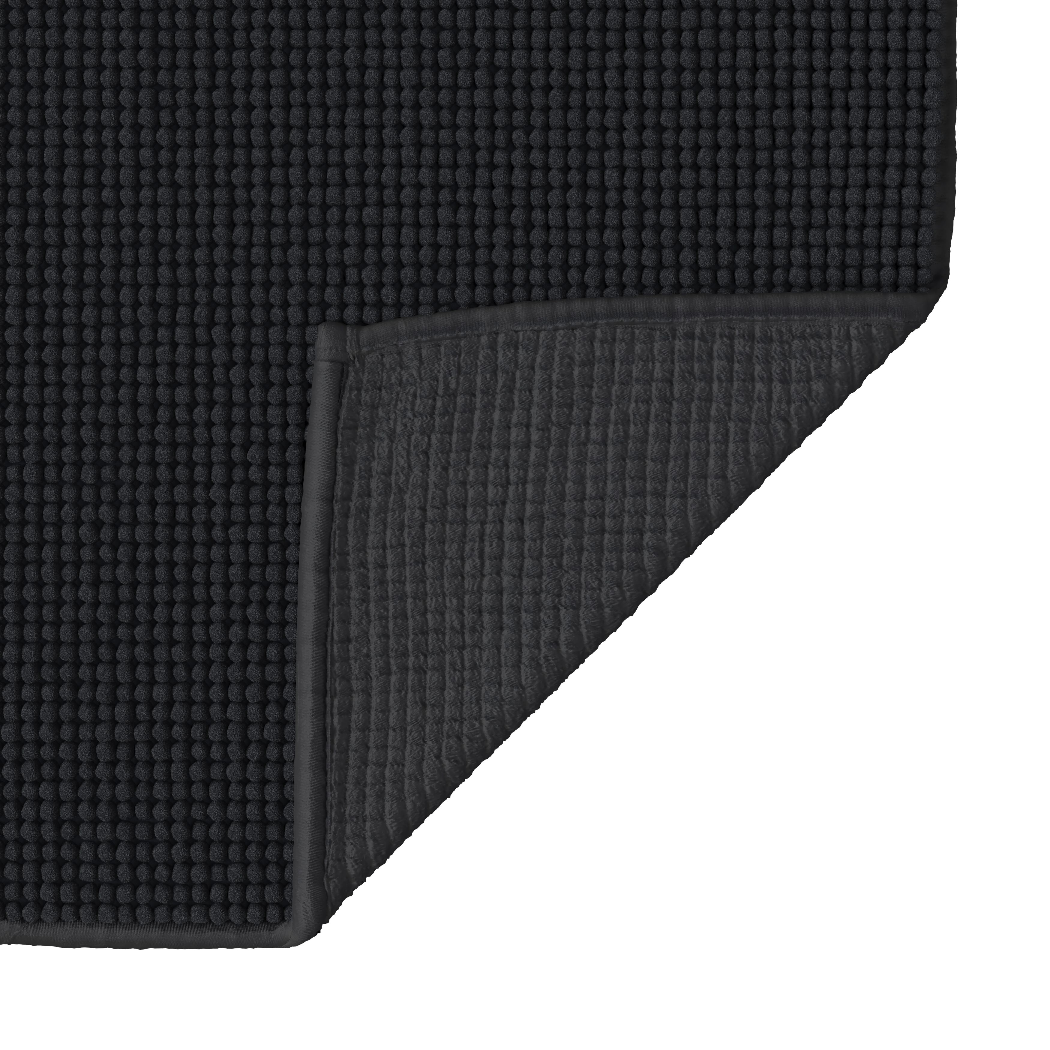 GoodHome Kina Black Rectangular Bath mat (L)70cm (W)50cm