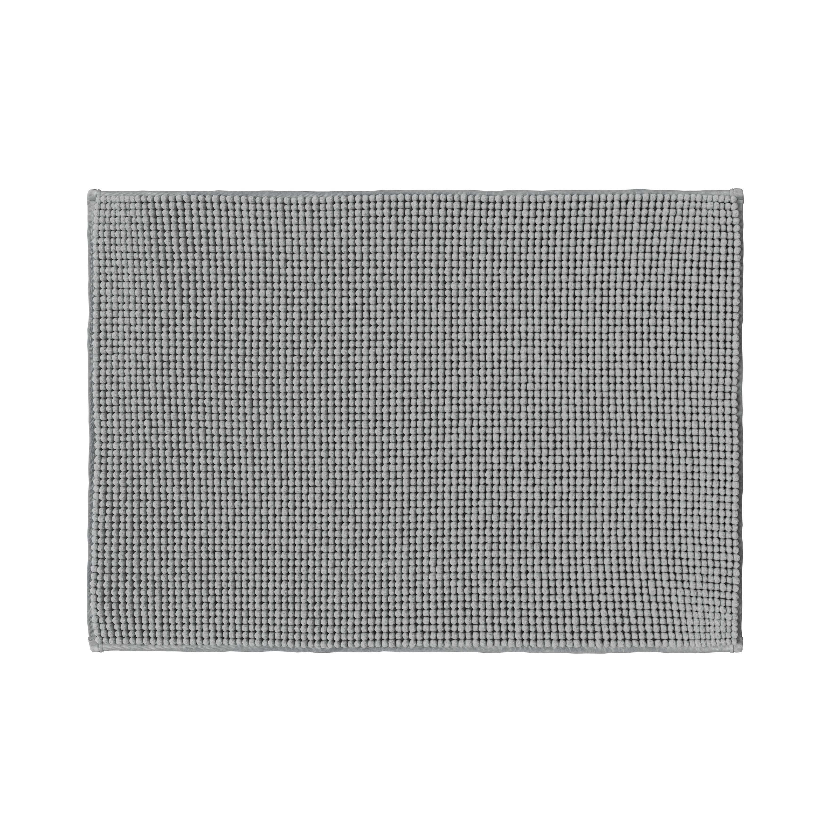 GoodHome Kina High rise grey Rectangular Bath mat (L)70cm (W)50cm