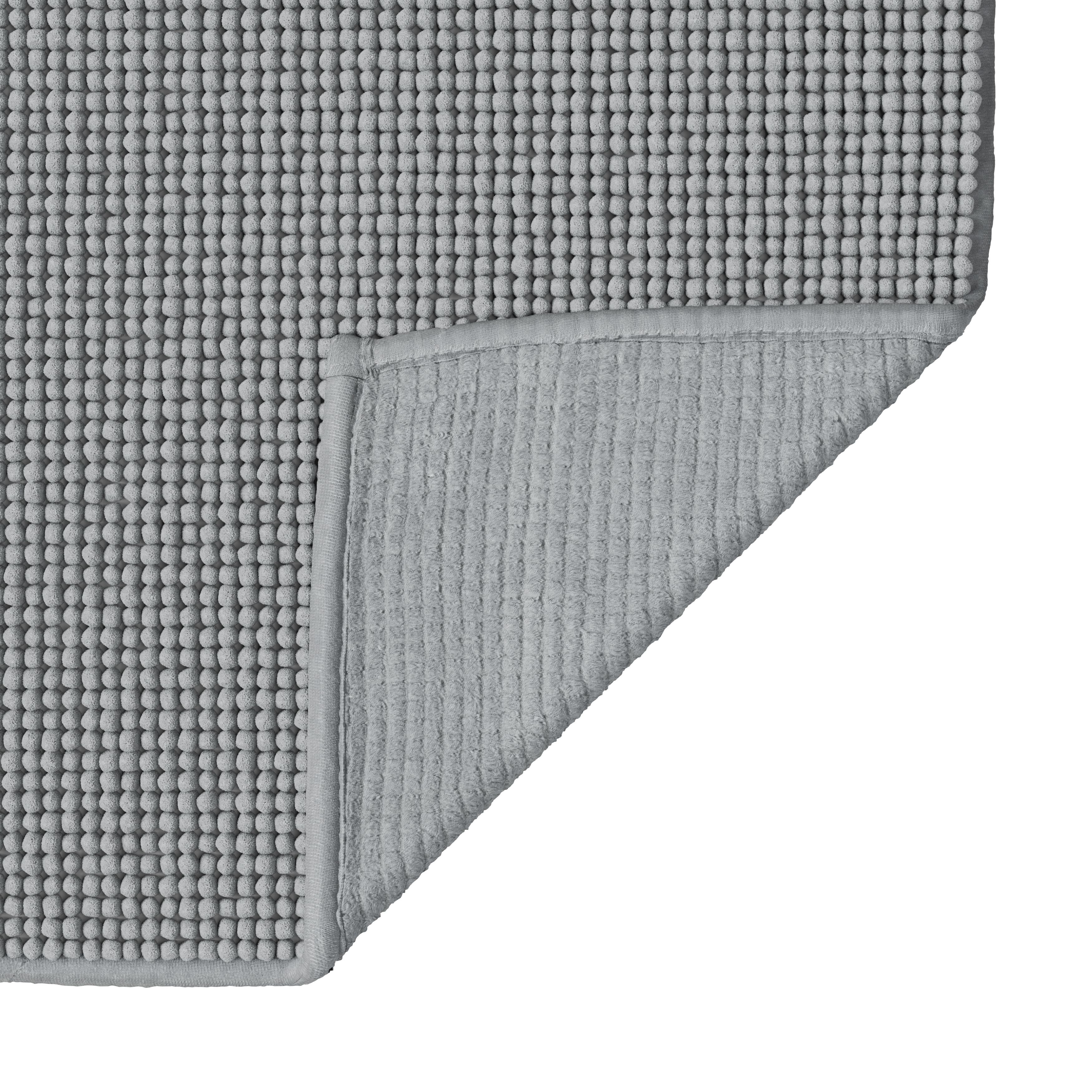 GoodHome Kina High rise grey Rectangular Bath mat (L)70cm (W)50cm