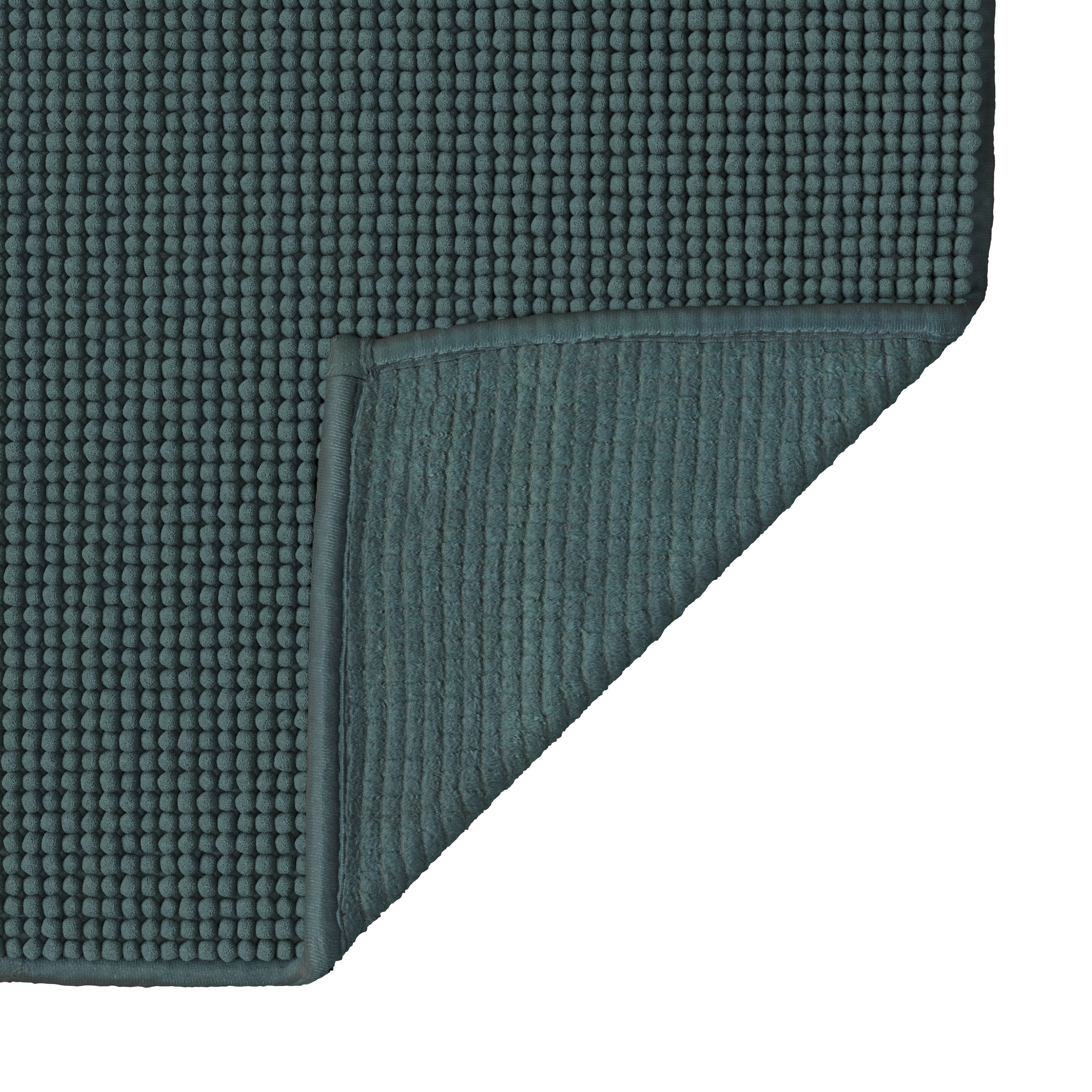 GoodHome Kina Pine green Polyester Anti-slip Bath mat (L)700mm (W)500mm