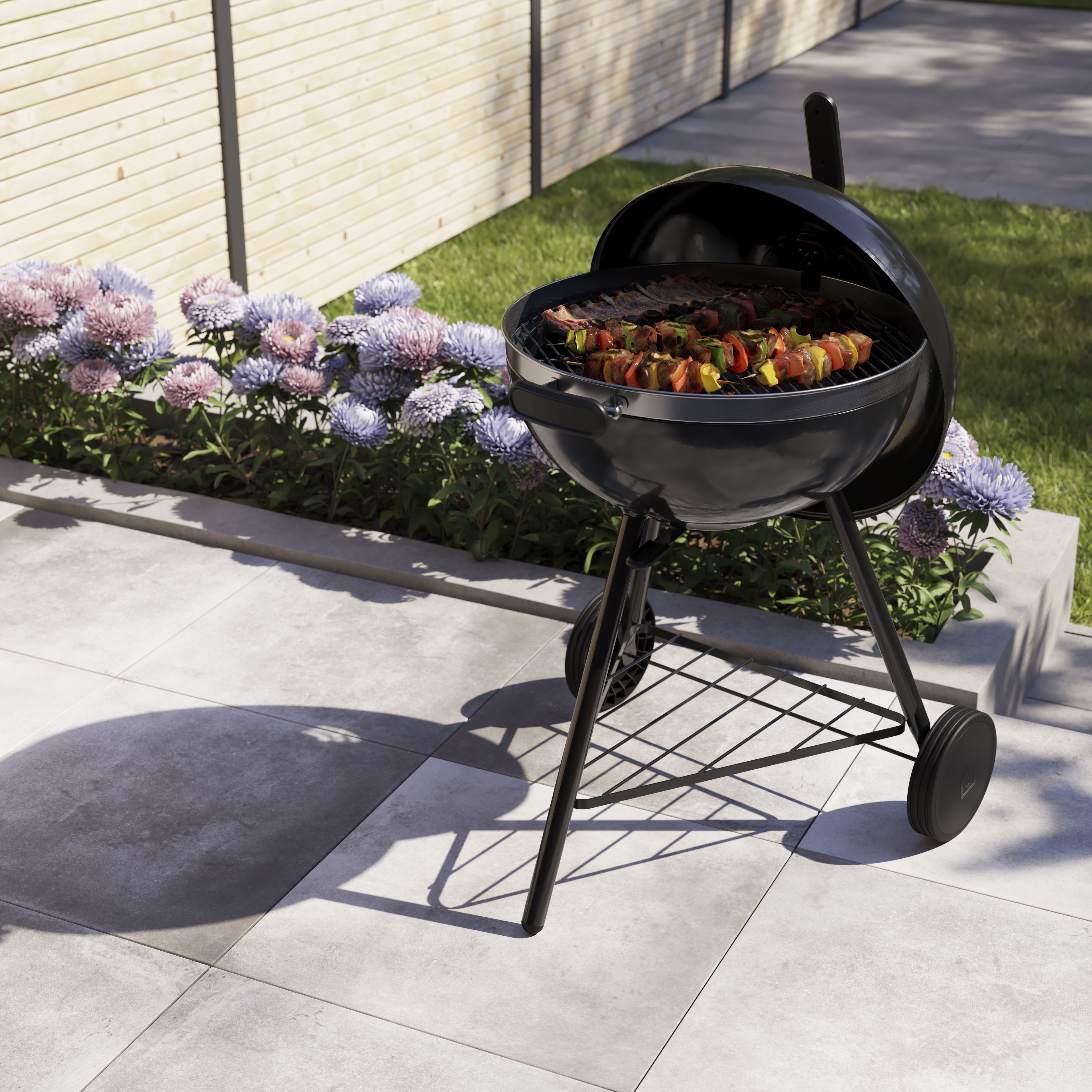 GoodHome Kiowa Black Charcoal Barbecue