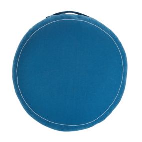 GoodHome Kisiria Moroccan Blue Round Pouffe 45cm(Dia)