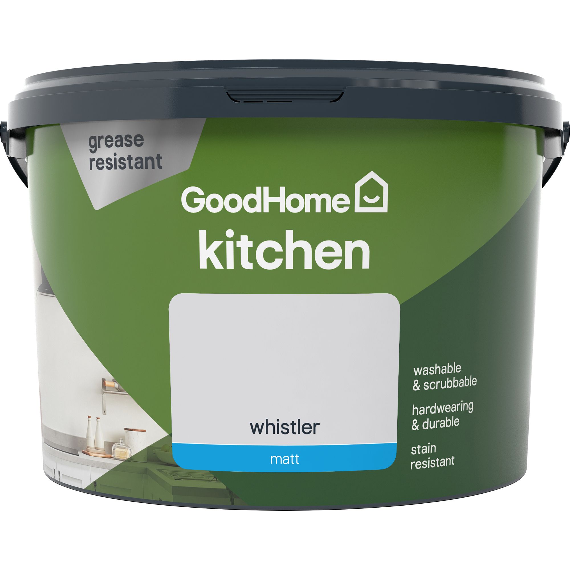 GoodHome Kitchen Whistler Matt Emulsion paint, 2.5L