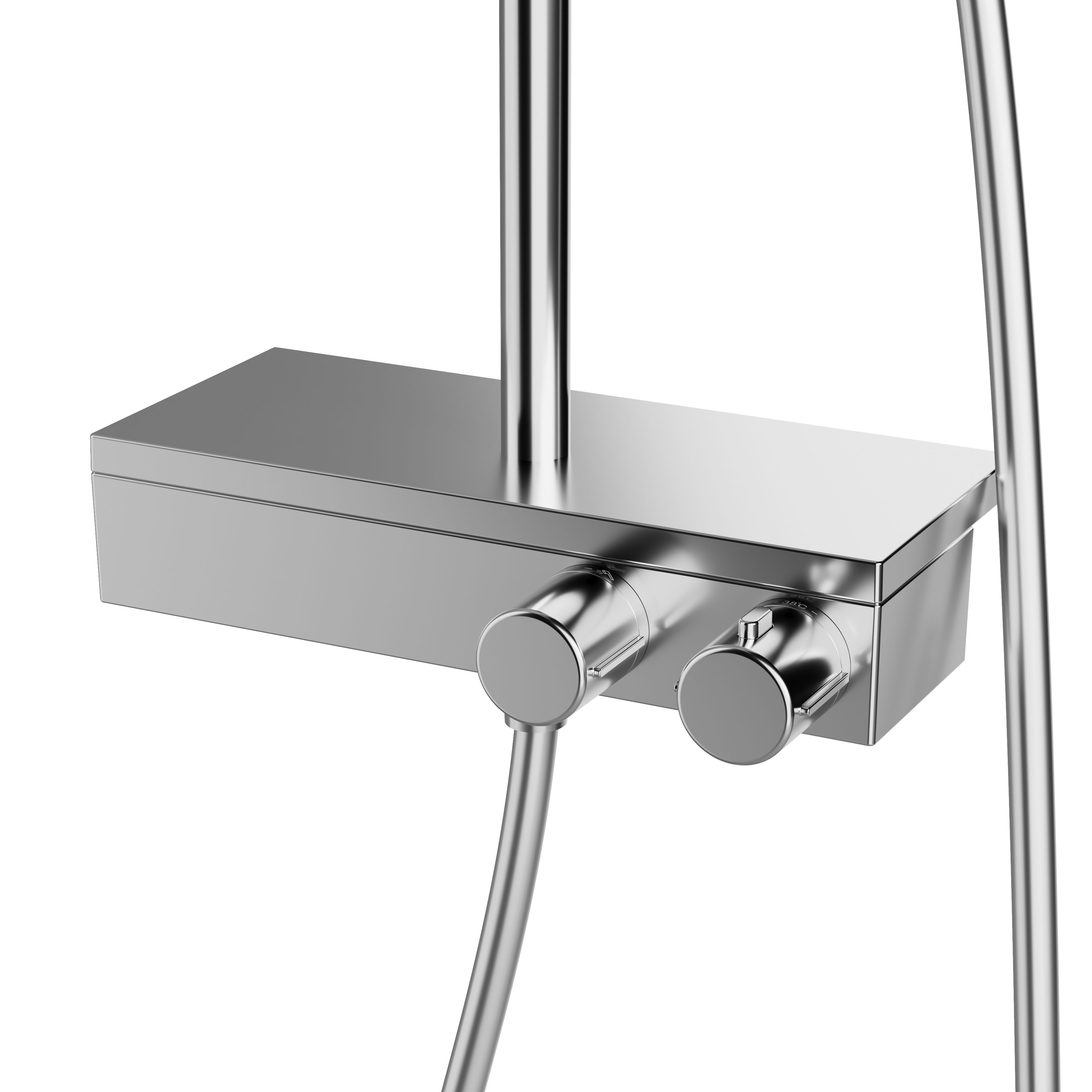 GoodHome Kolima Chrome effect Thermostatic Multi head shower