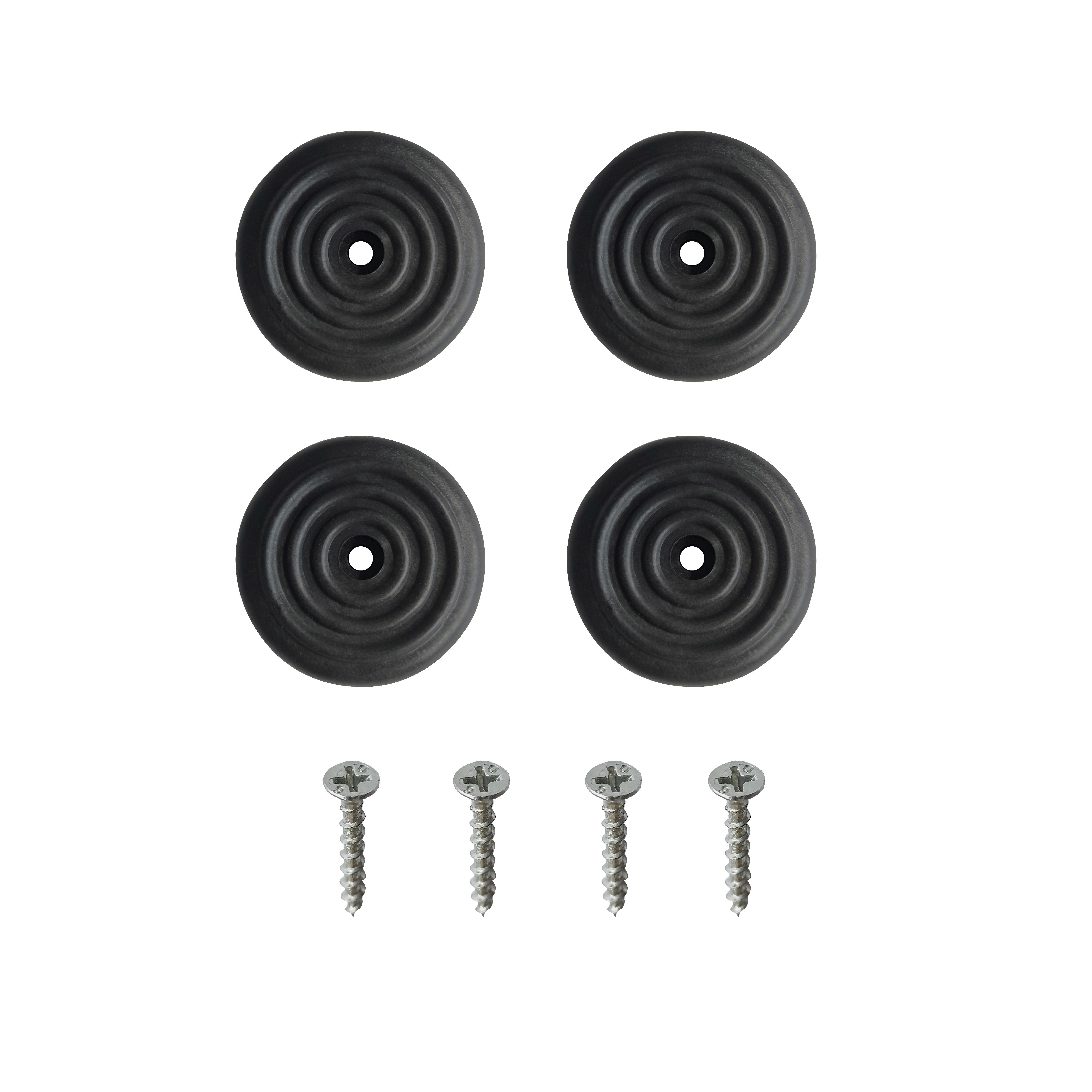 GoodHome Konnect Black Cabinet feet 50mm 20mm, Set of 4