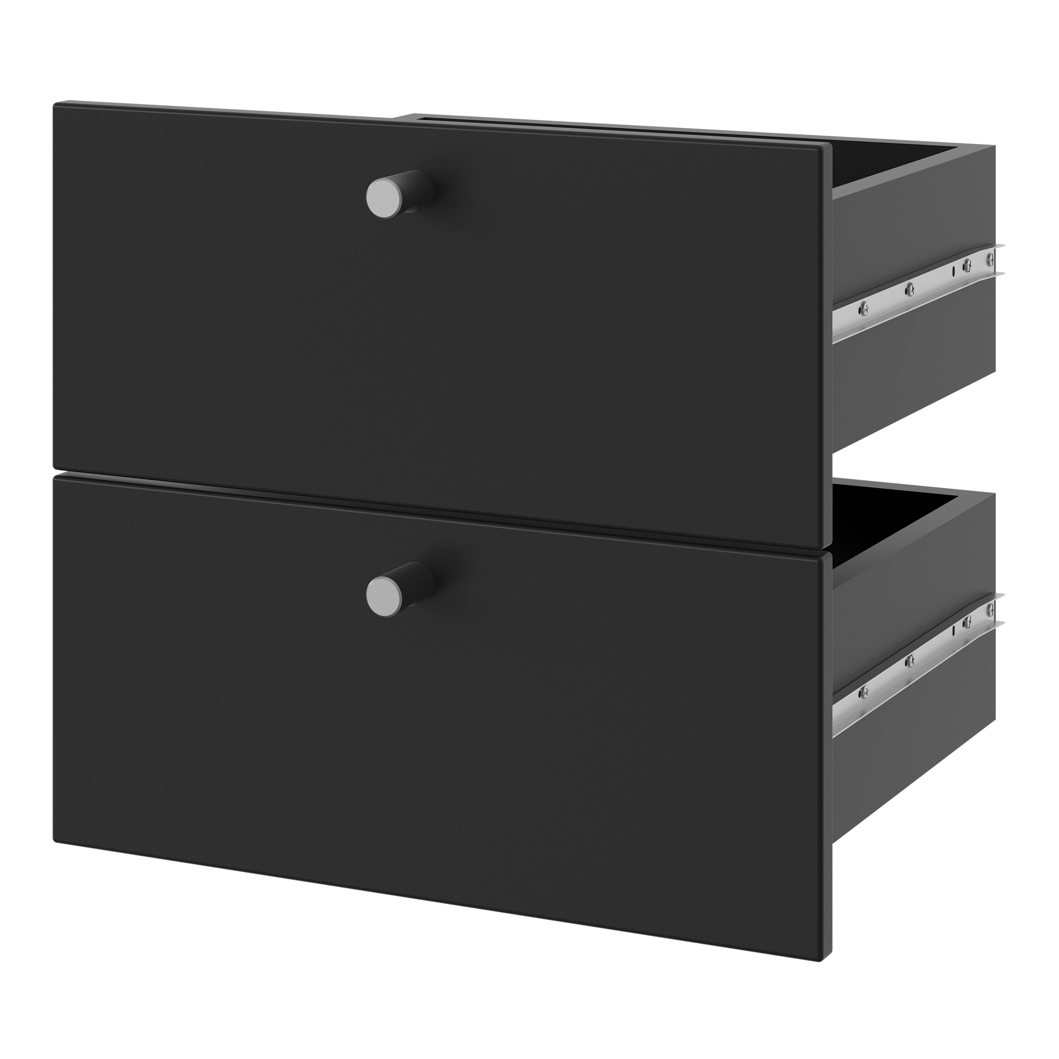 GoodHome Konnect Black Slab Internal Modular Drawer (H)323mm (W)322mm (D)322mm, Pair