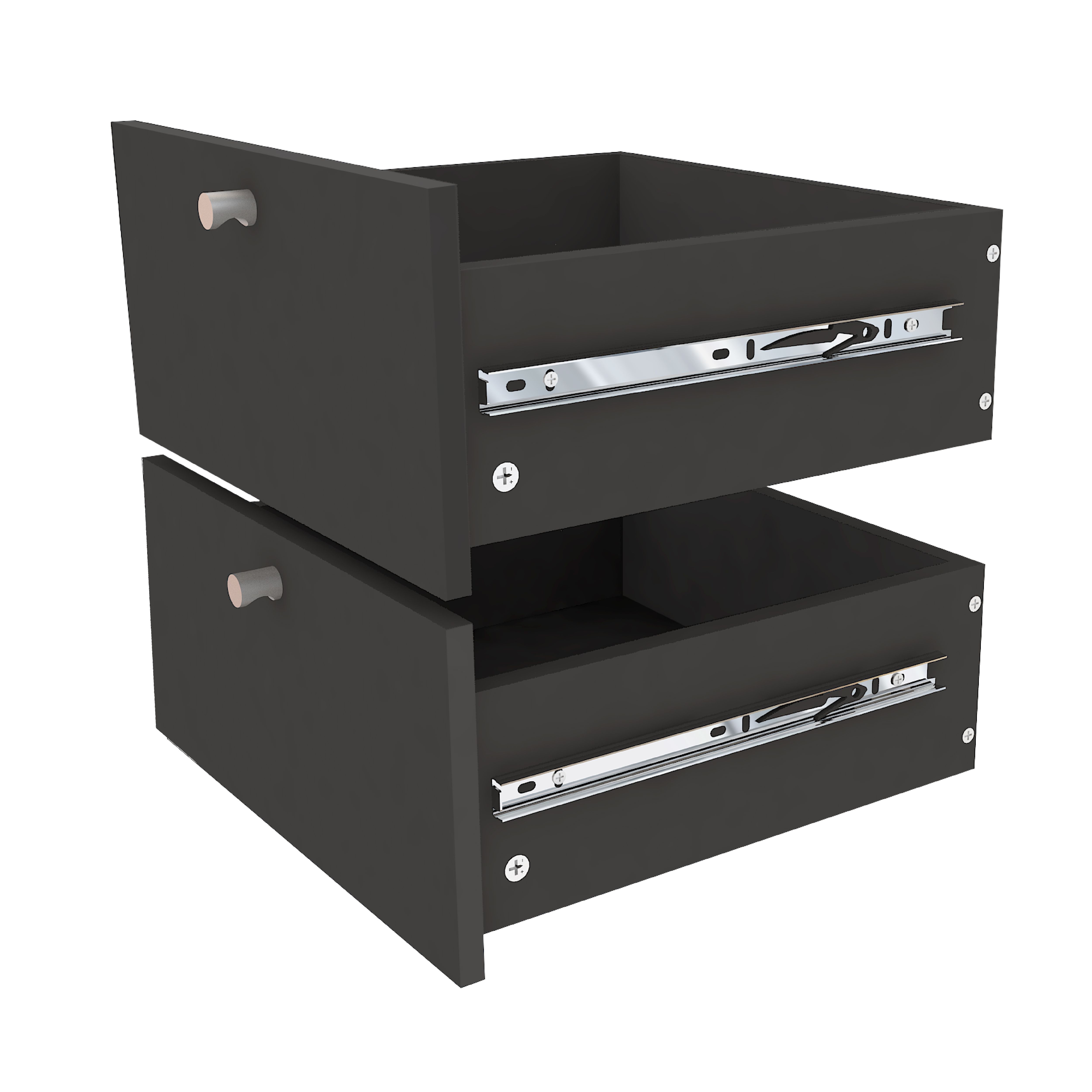GoodHome Konnect Black Slab Internal Modular Drawer (H)323mm (W)322mm (D)322mm, Pair