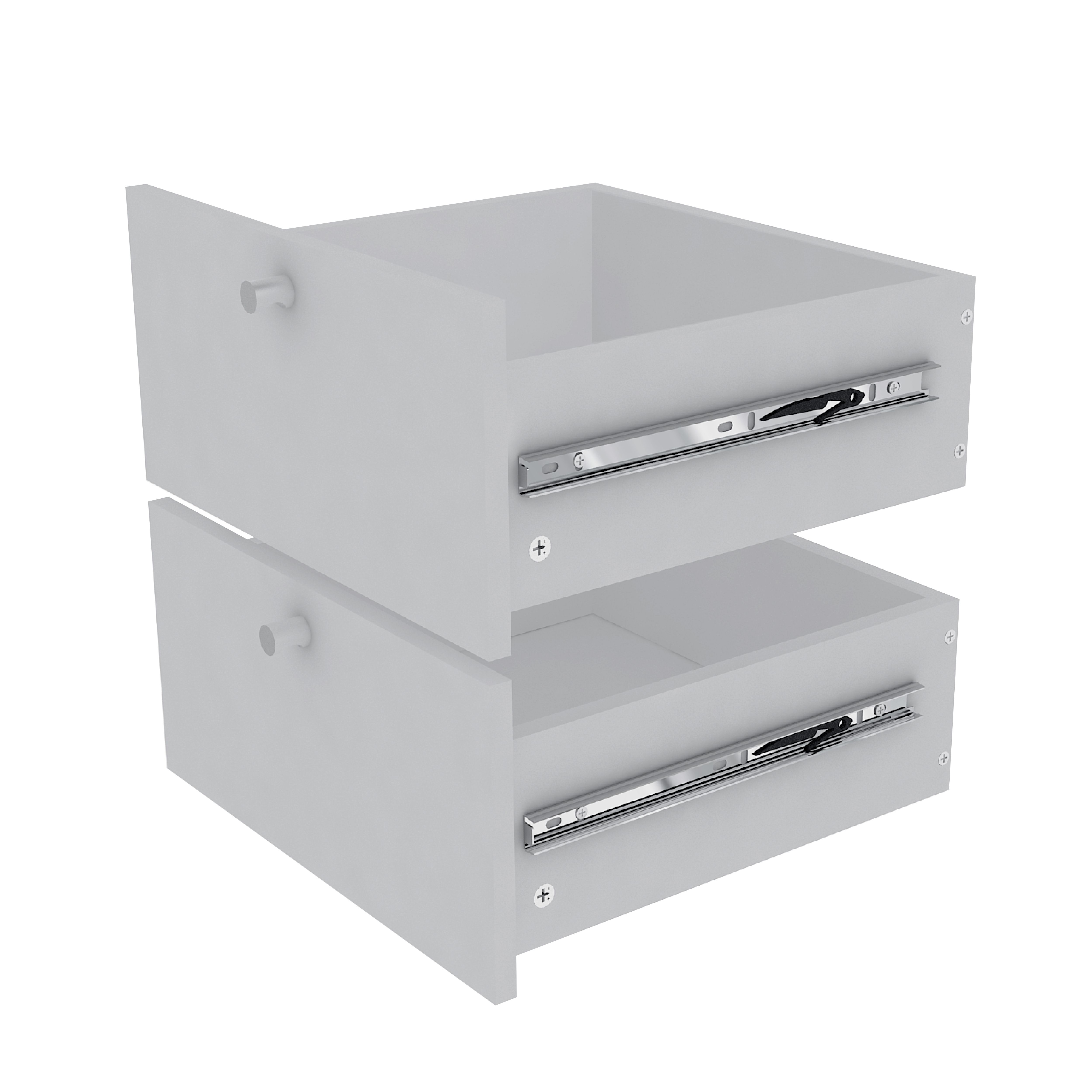 GoodHome Konnect Light grey Slab Internal Modular Drawer (H)323mm (W)322mm (D)322mm, Pair