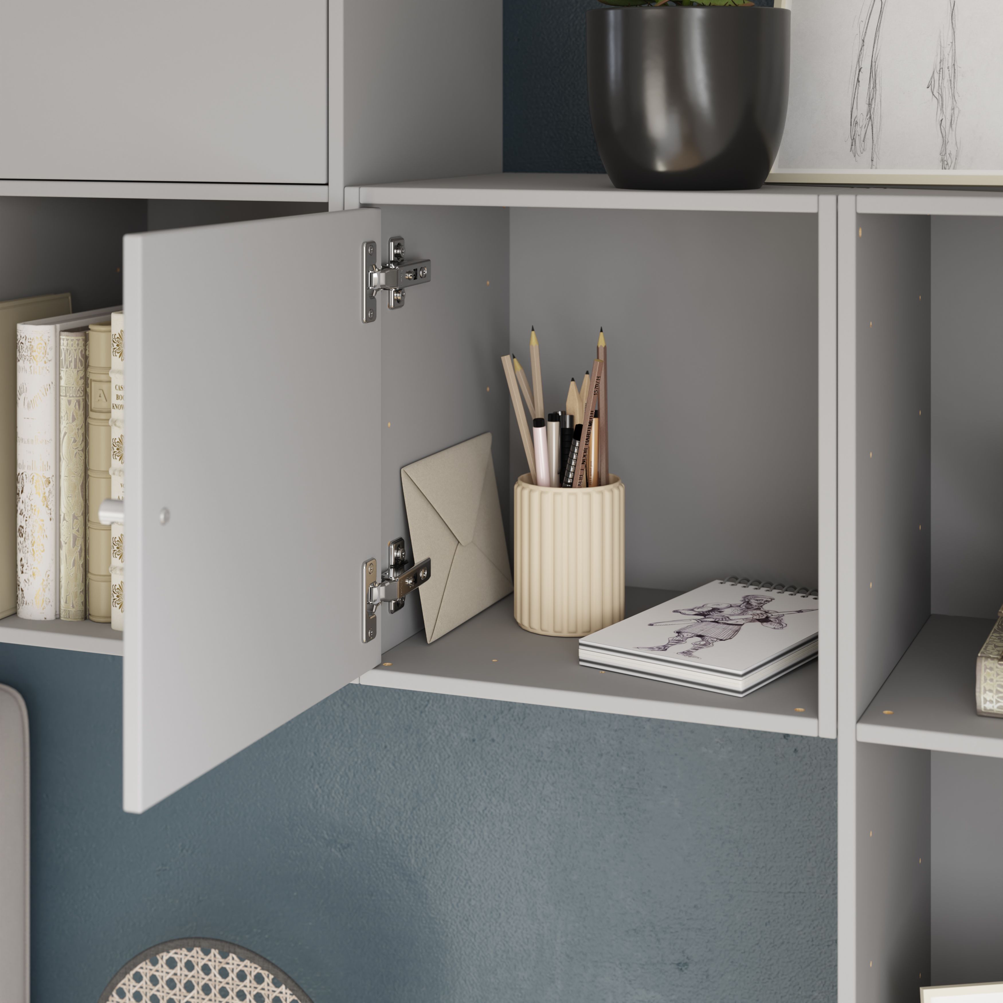 GoodHome Konnect Matt light grey Modular Cabinet door (H)329mm (W)329mm