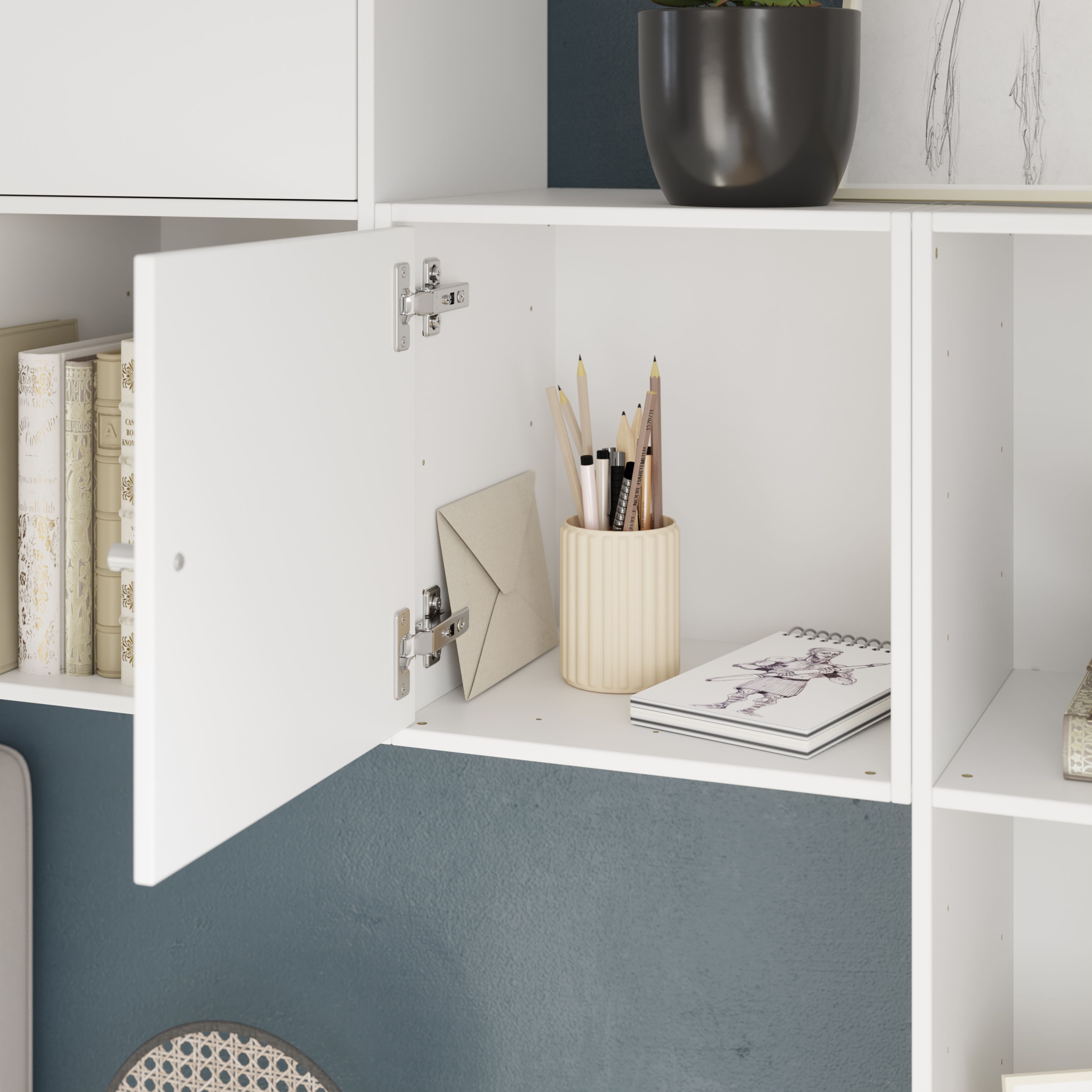GoodHome Konnect Matt white Modular Cabinet door (H)329mm (W)329mm