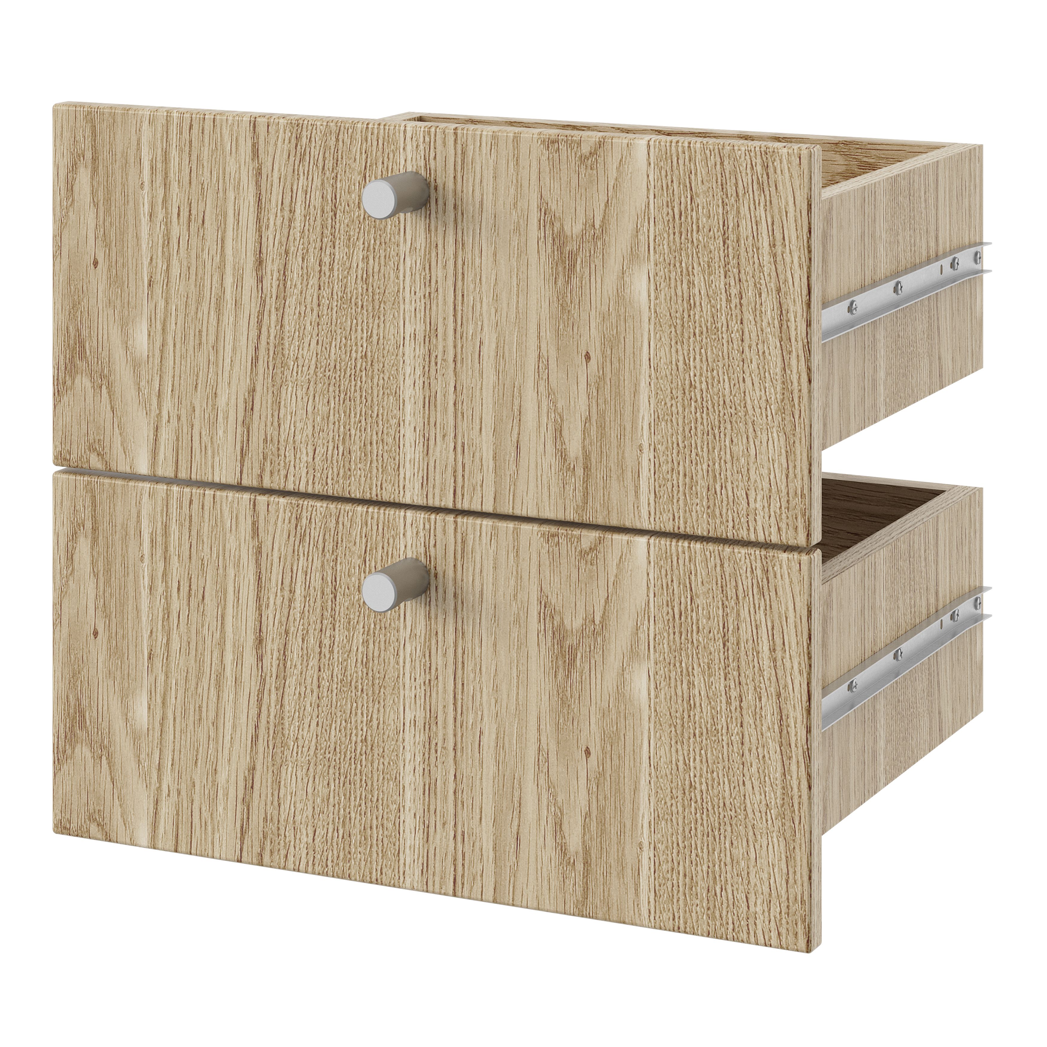 GoodHome Konnect Natural oak effect Slab Internal Modular Drawer (H)323mm (W)322mm (D)322mm, Pair