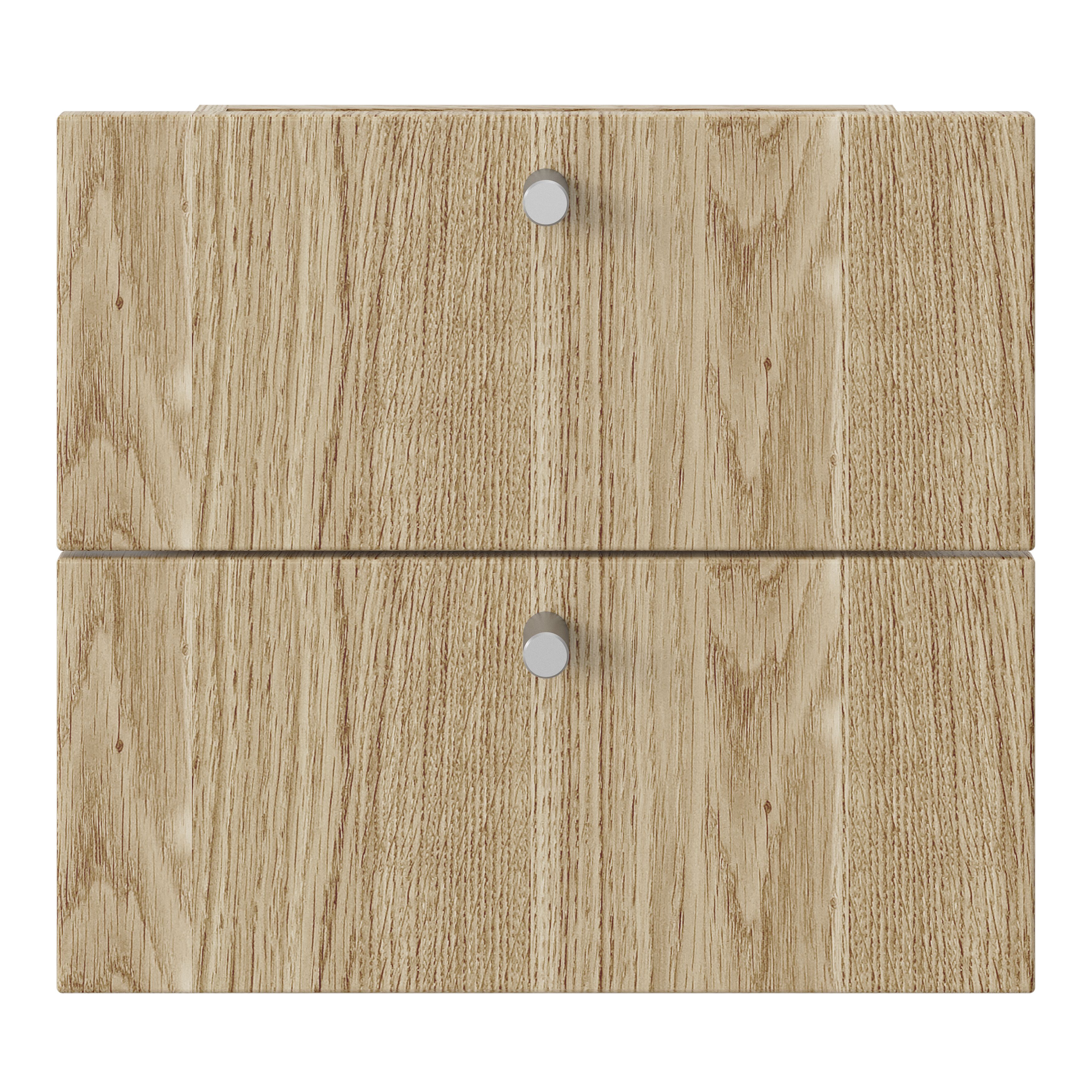 GoodHome Konnect Natural oak effect Slab Internal Modular Drawer (H)323mm (W)322mm (D)322mm, Pair