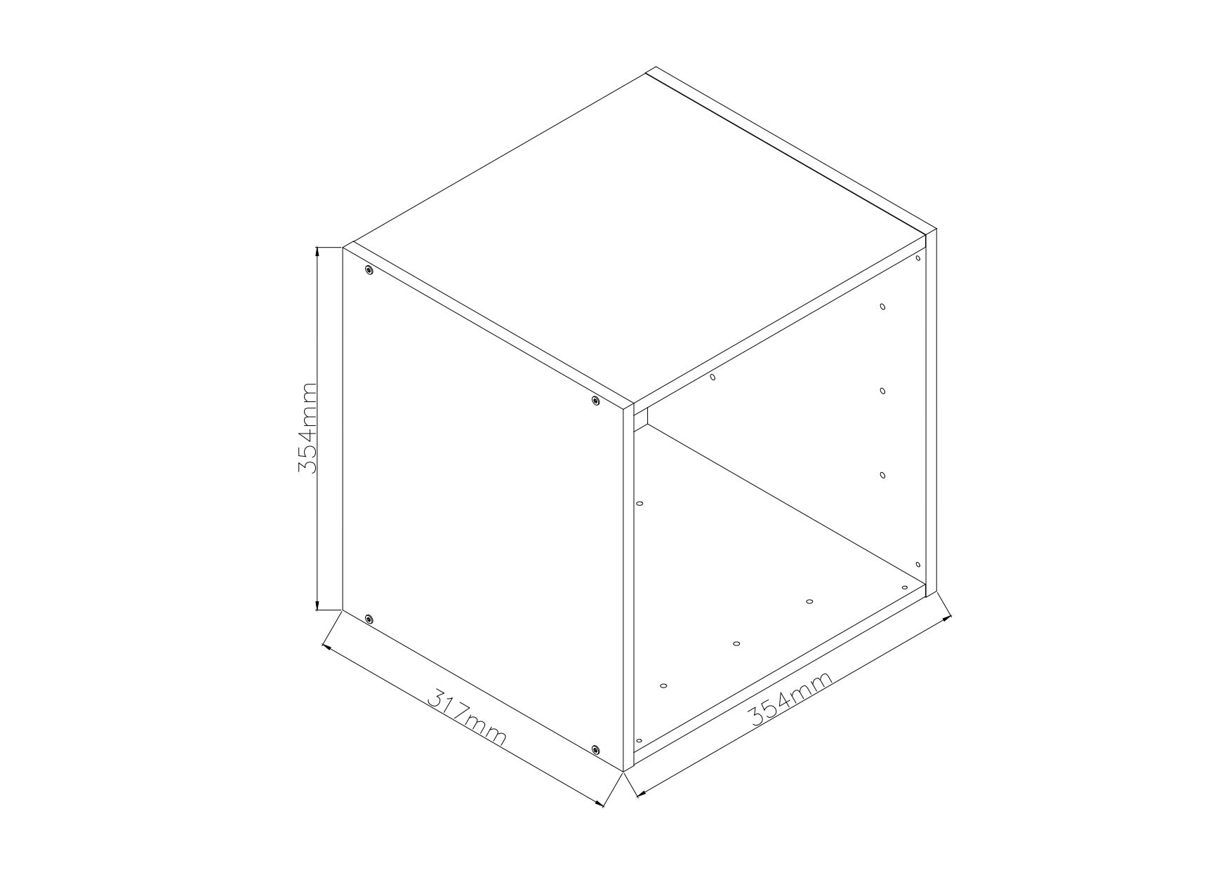 GoodHome Konnect Oak effect Cube Shelving unit, (H)354mm (W)354mm