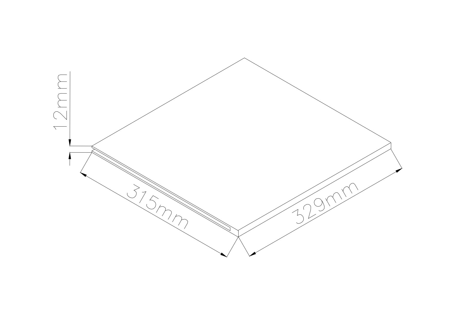 GoodHome Konnect Rectangular Shelf (L)33cm x (D)31.5cm