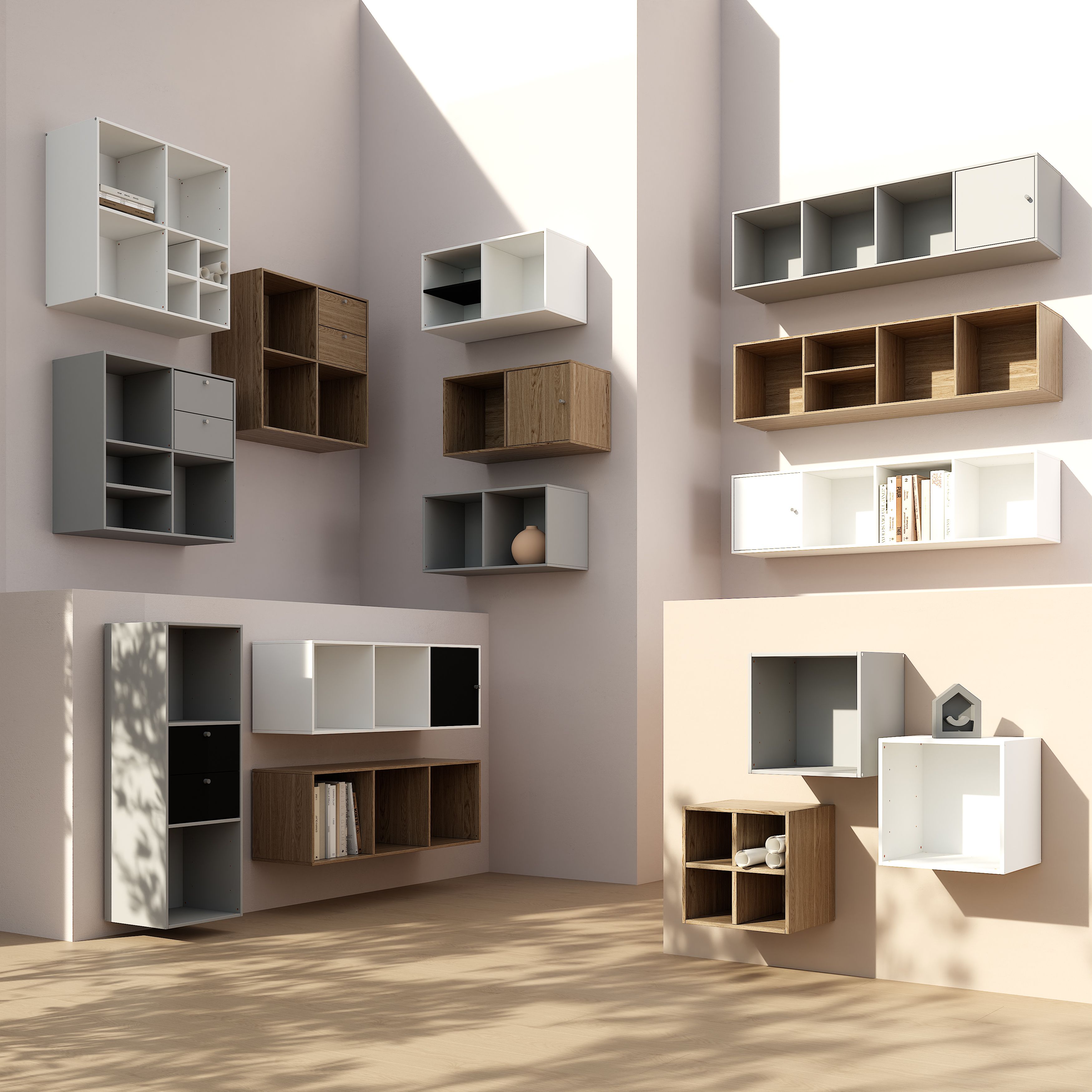 GoodHome Konnect White 3 shelf Cube Bookcase, (H)1038mm (W)354mm