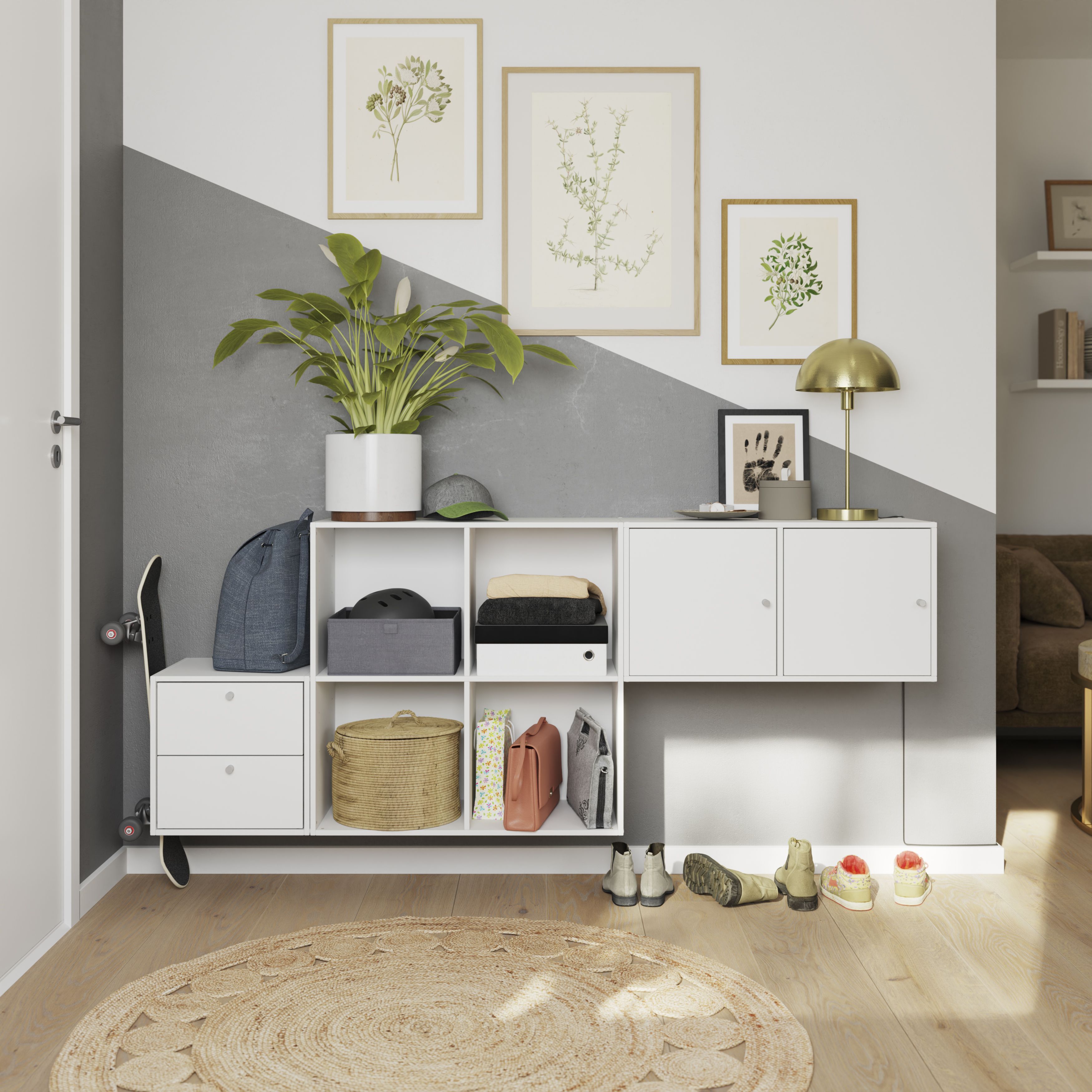 GoodHome Konnect White Cube Shelving unit, (H)354mm (W)354mm