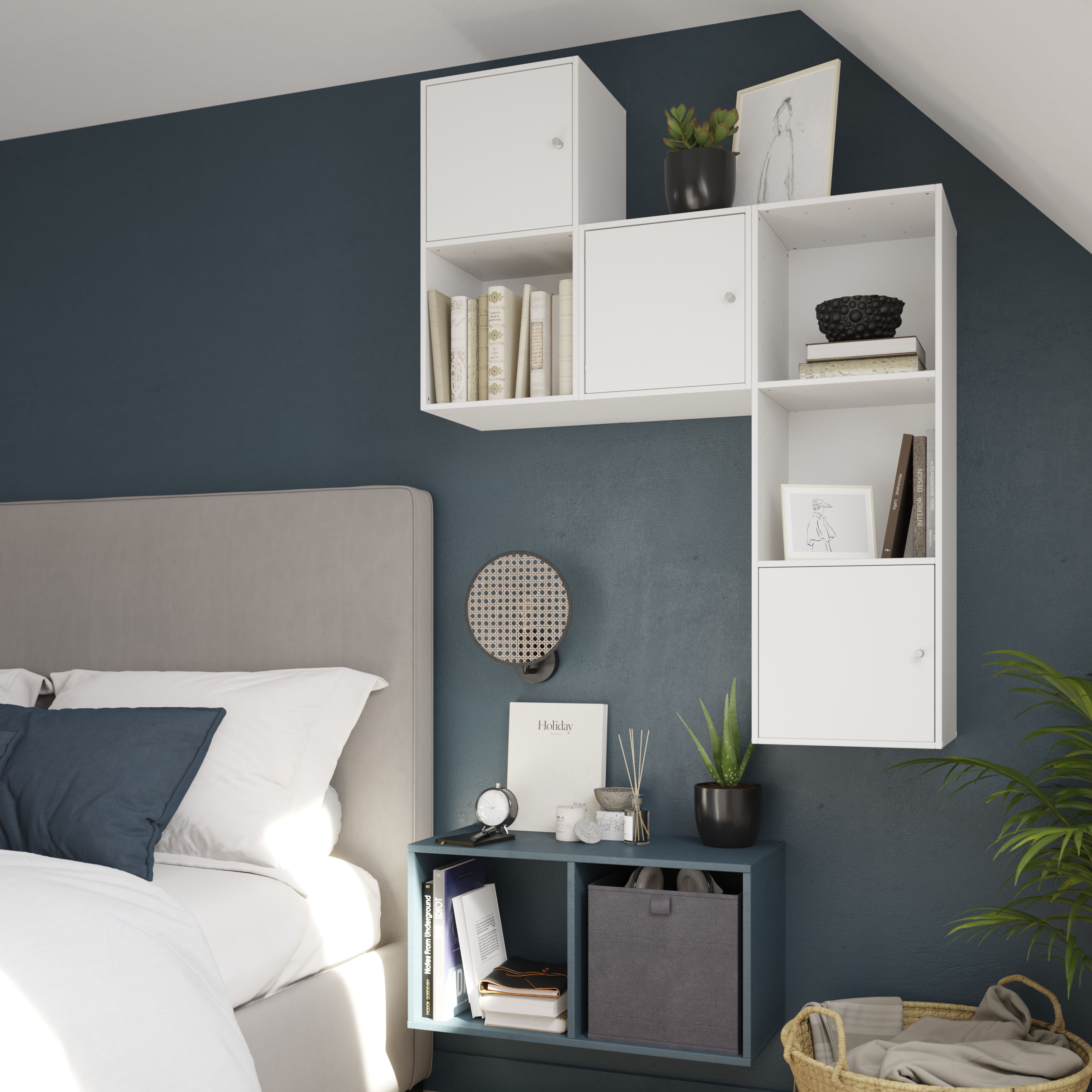 GoodHome Konnect White Cube Shelving unit, (H)354mm (W)354mm