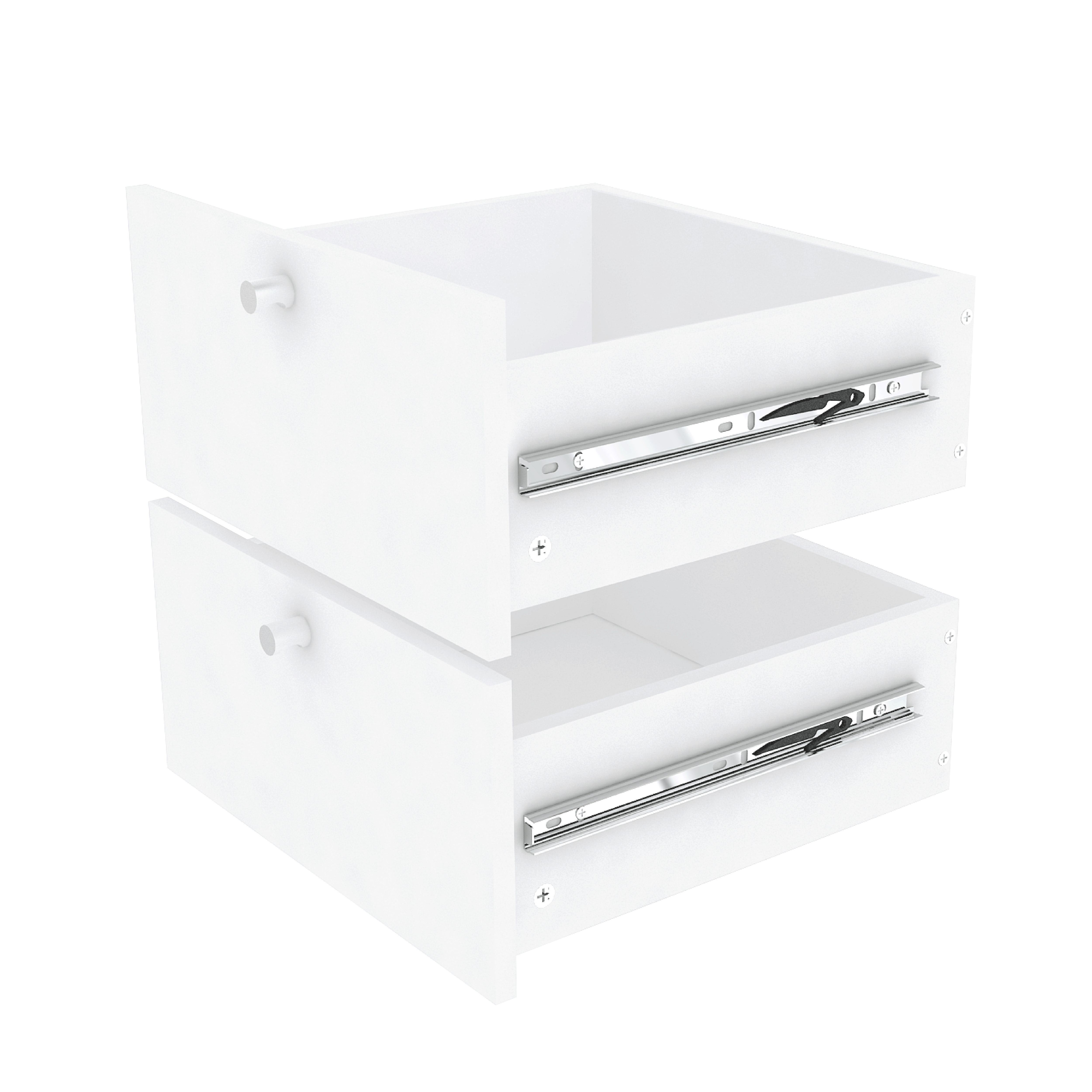 GoodHome Konnect White Slab Internal Modular Drawer (H)323mm (W)322mm (D)322mm, Pair