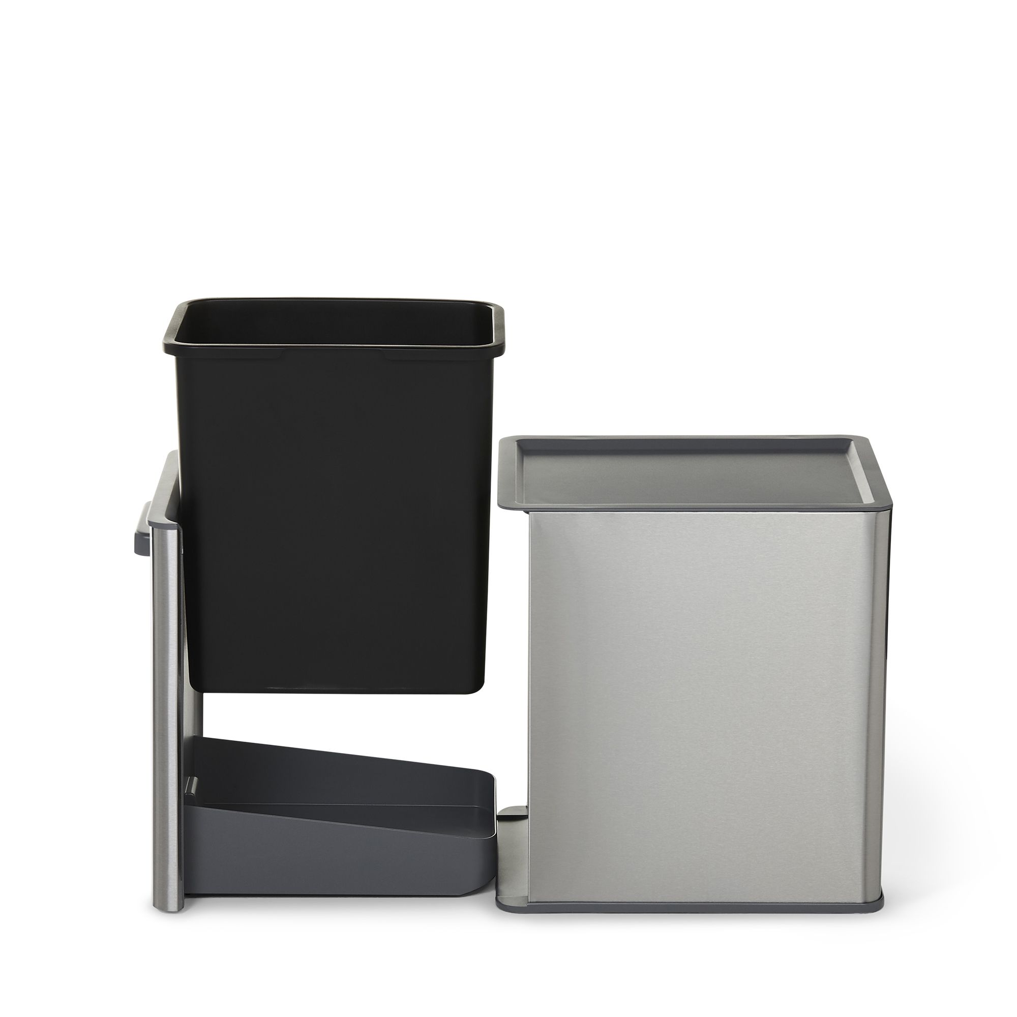 GoodHome Kora Anthracite Integrated Kitchen Pull-out bin, - 13L
