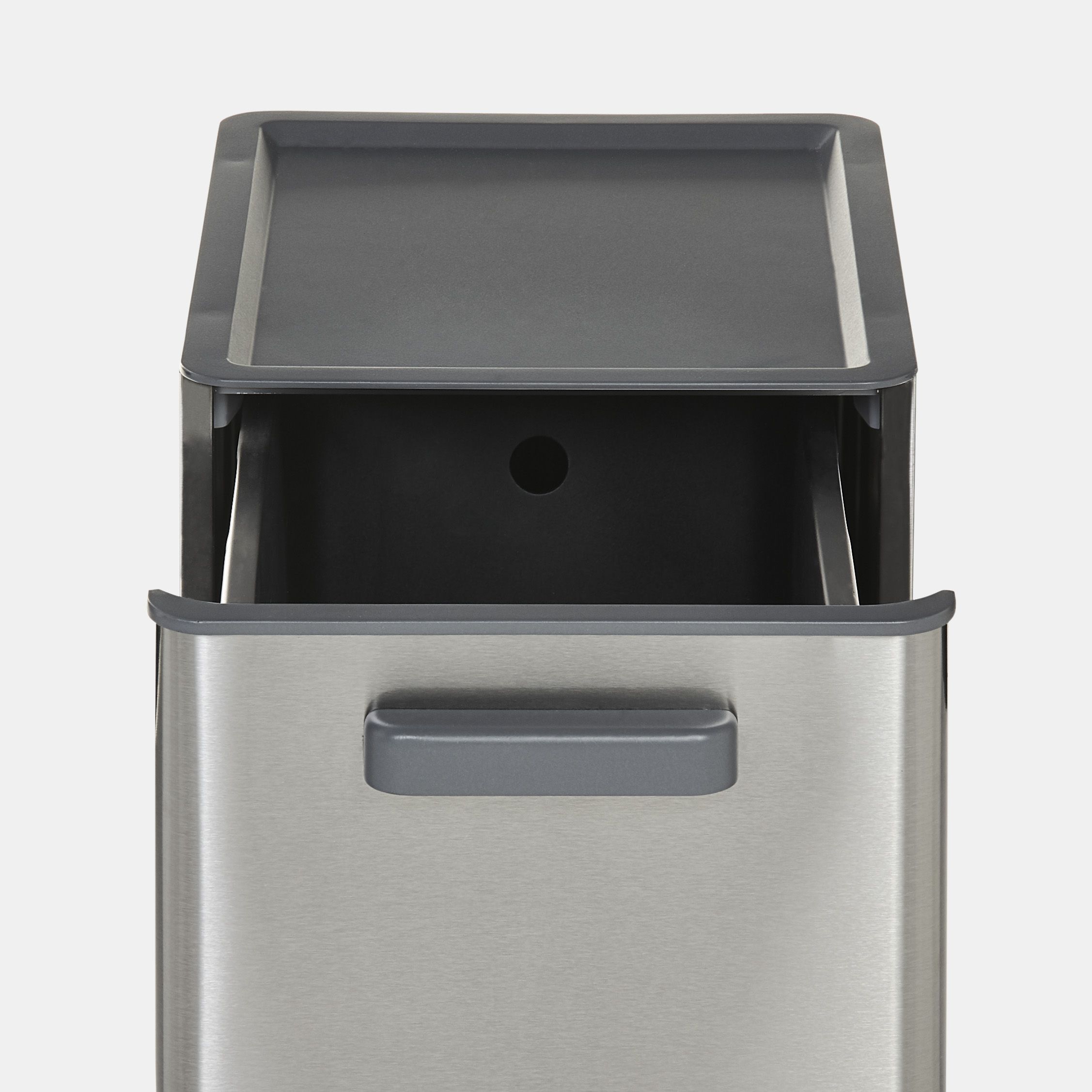 GoodHome Kora Anthracite Integrated Kitchen Pull-out bin, - 13L