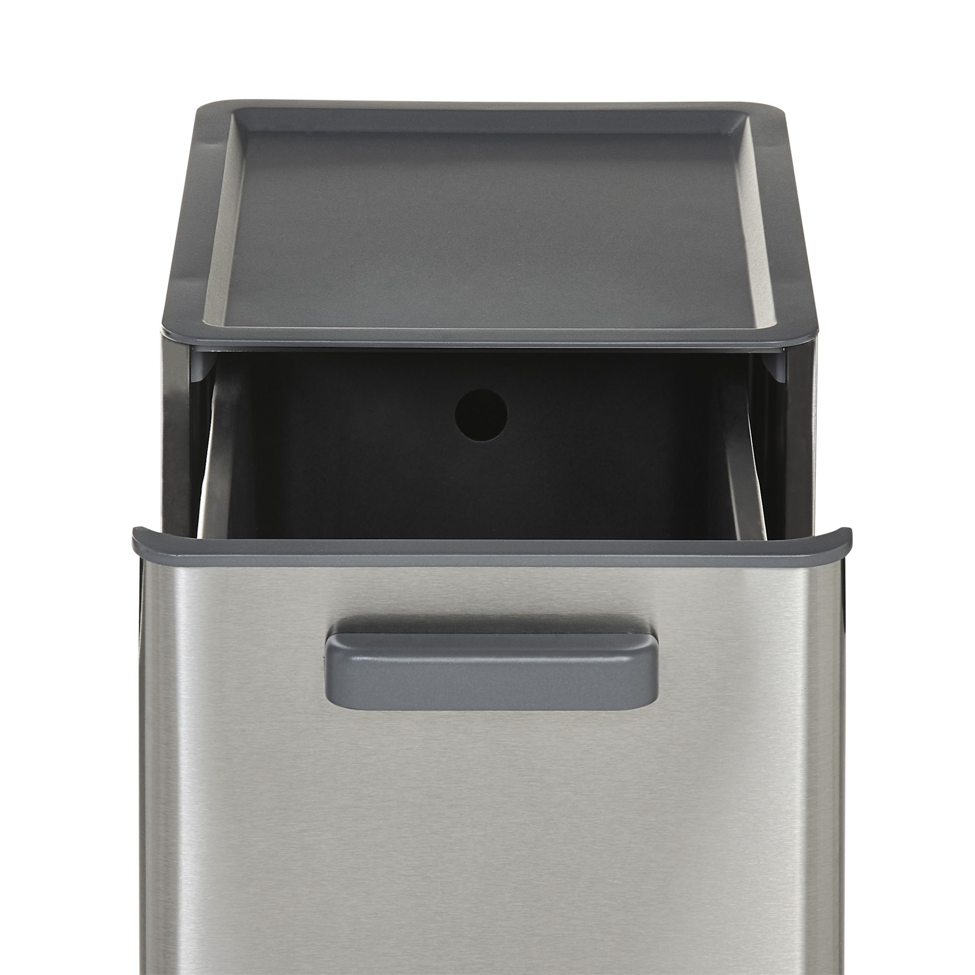 GoodHome Kora Anthracite Integrated Kitchen Pull-out bin, - 13L
