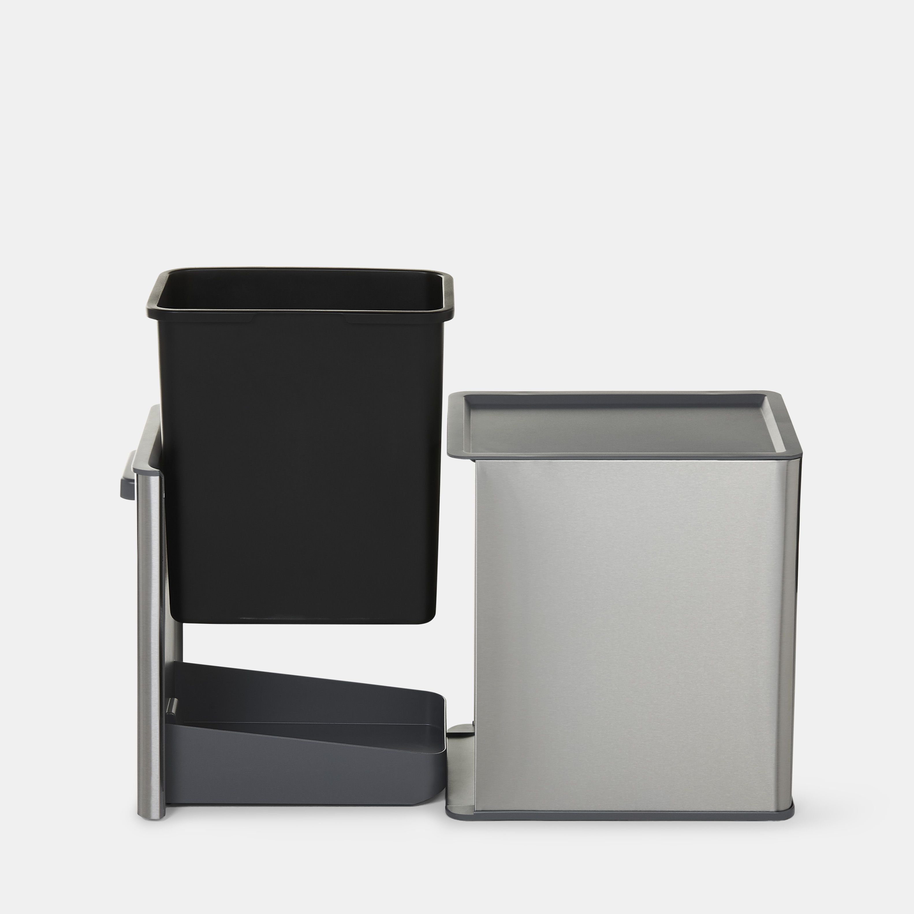 GoodHome Kora Anthracite Integrated Kitchen Pull-out bin, - 13L