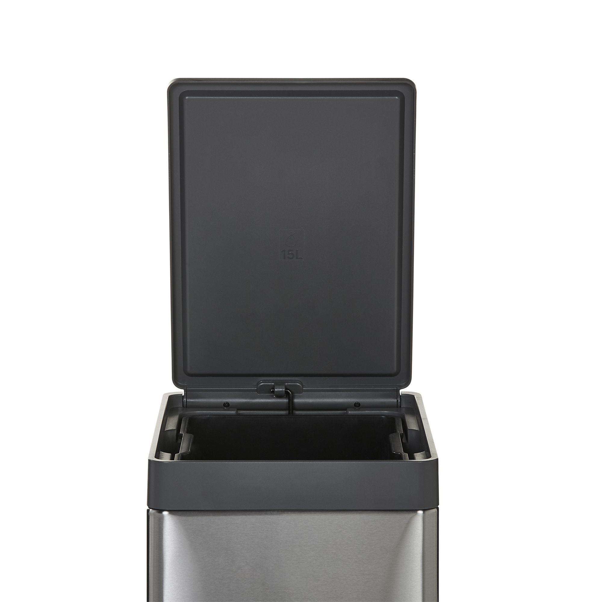 GoodHome Kora Anthracite Metal Pedal Bin - 14L