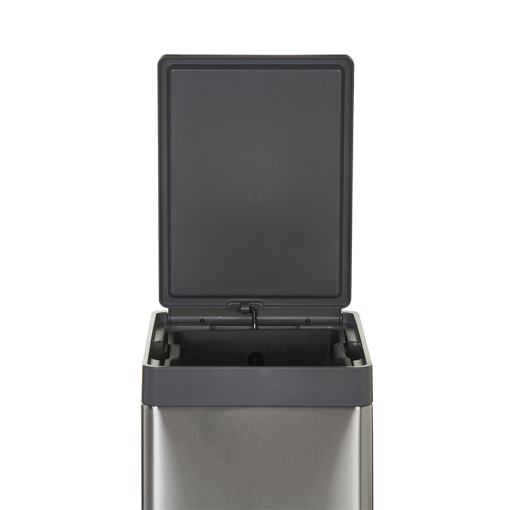 GoodHome Kora Anthracite Metal Pedal Bin - 30L