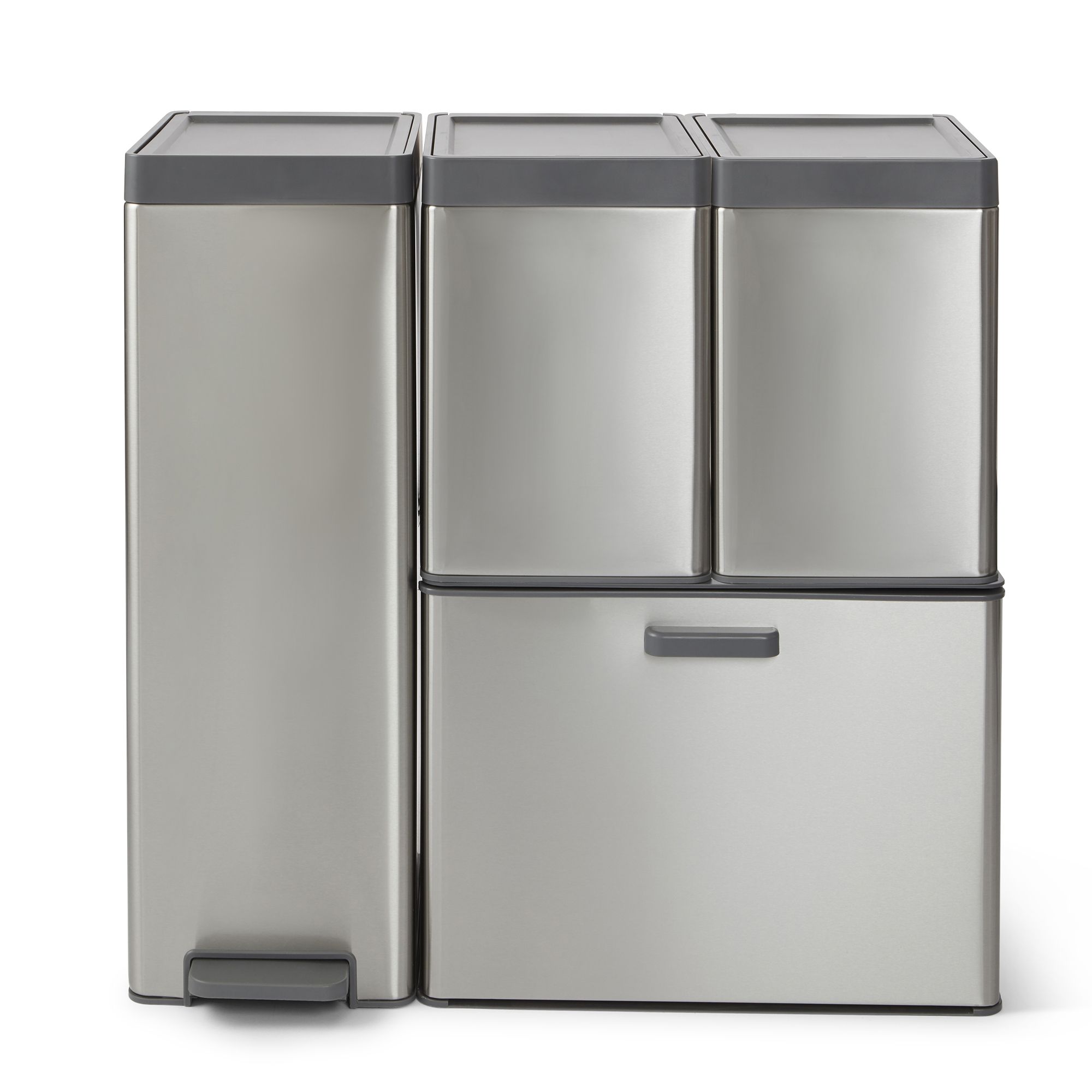 GoodHome Kora Anthracite Metal Touch Bin - 15L