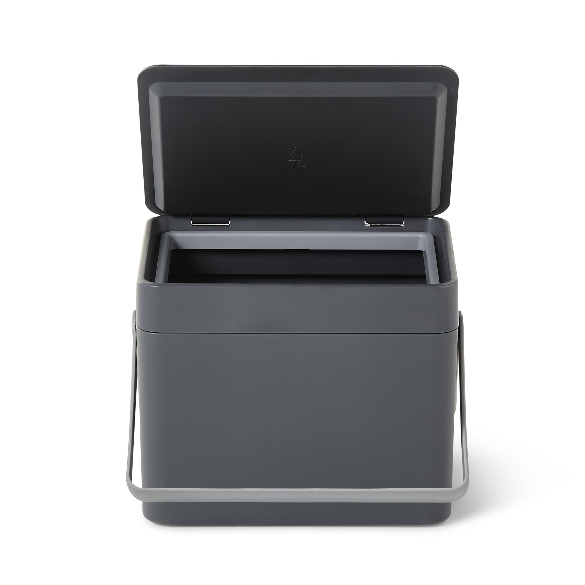 GoodHome Kora Anthracite Metal Worktop Bin - 7L