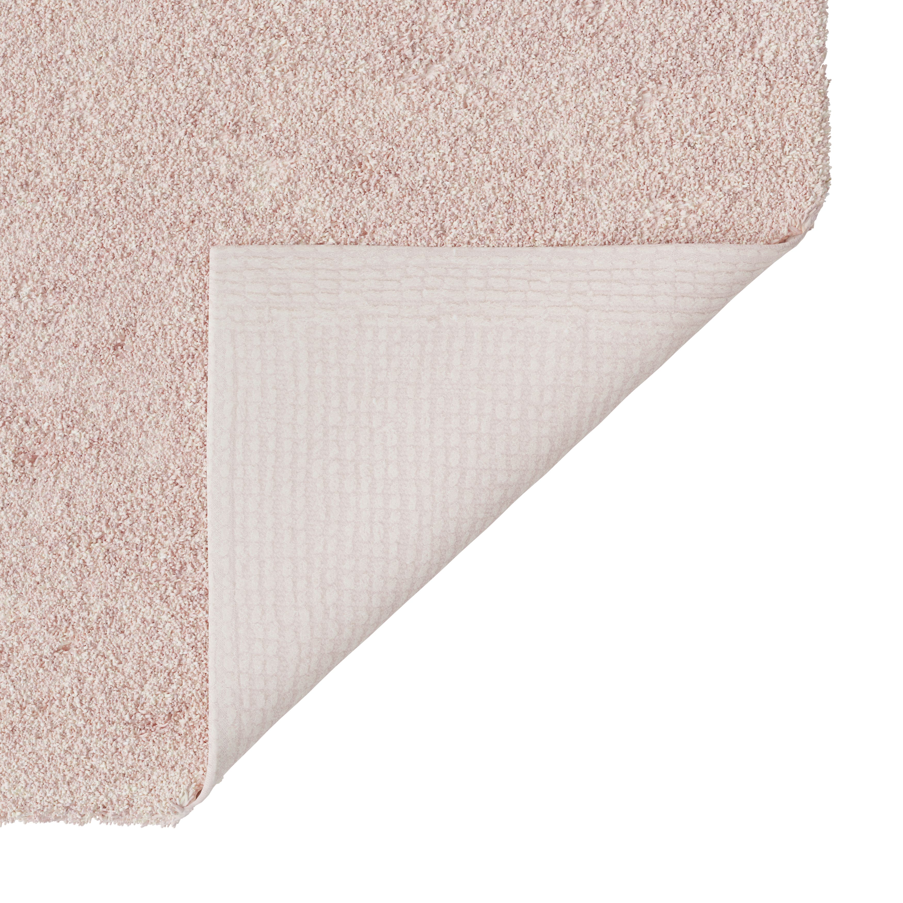 GoodHome Koros Blush pink Cotton Anti-slip Bath mat (L)800mm (W)500mm