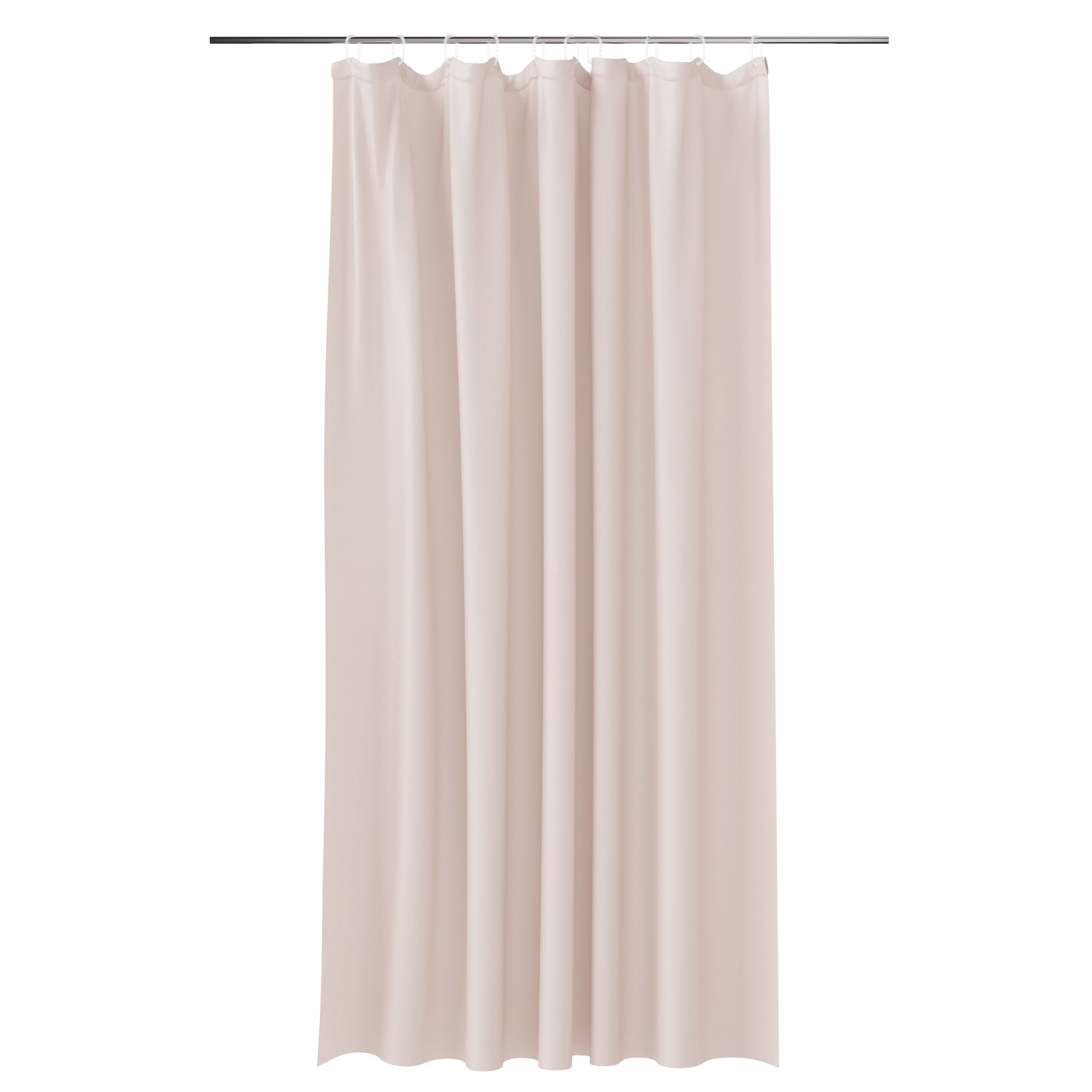 GoodHome Koros Blush pink Plain Shower curtain (W)180cm
